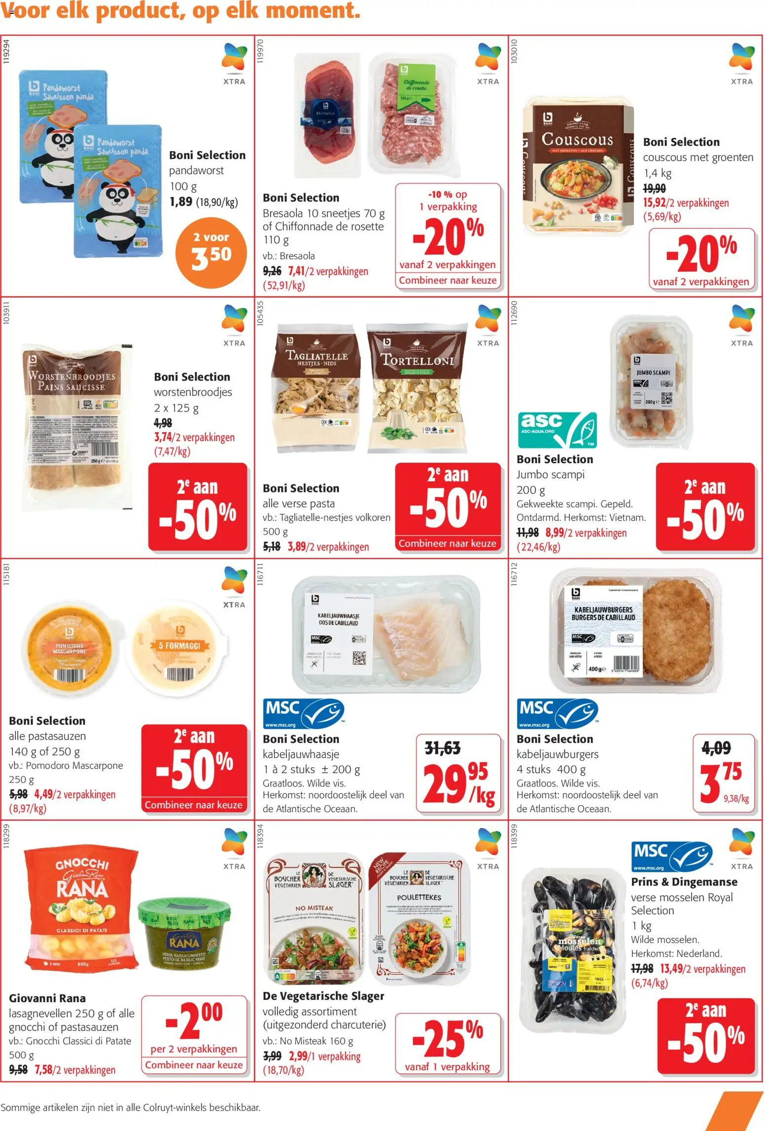 {H1} | Pagina: 9 | Producten: Mosselen, Gnocchi, Scampi, Groenten