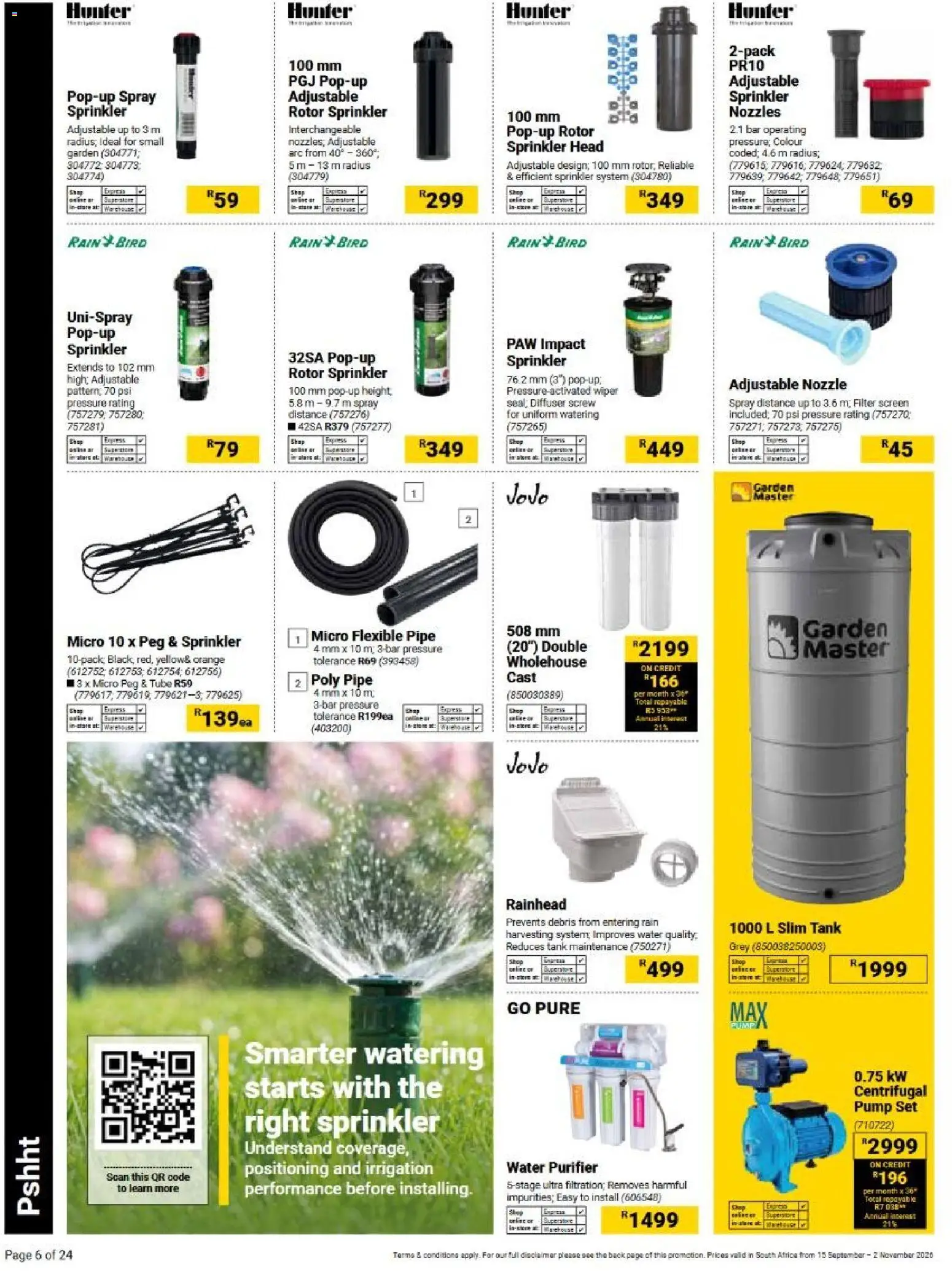 New Builders catalogue – valid from 15/09/2026 | Page: 6 | Products: Diffuser, Tank, Pipe, Water