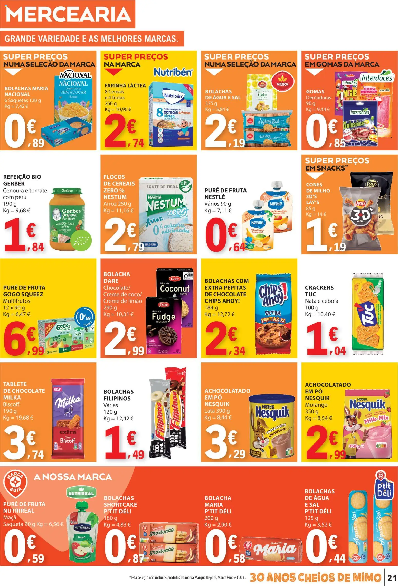 E.Leclerc folheto │ válido de 03/09/2026 | Página: 21 | Produtos: Farinha láctea, Filipinos, Pó, Chocolate