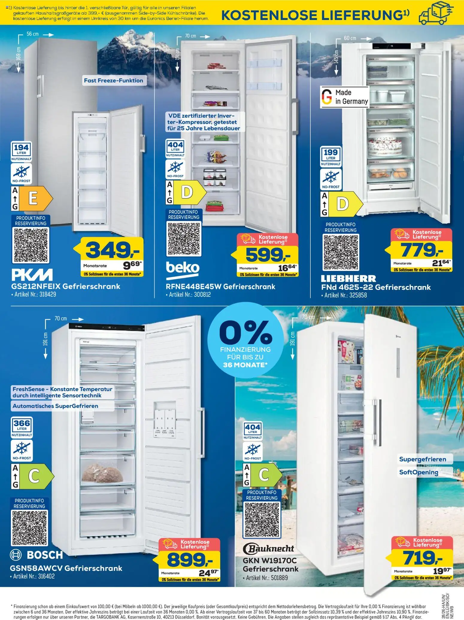 Euronics Prospekt Berlet – gültig ab 25.06.2026 | Seite: 9 | Produkte: Bosch, Liebherr, Gefrierschrank