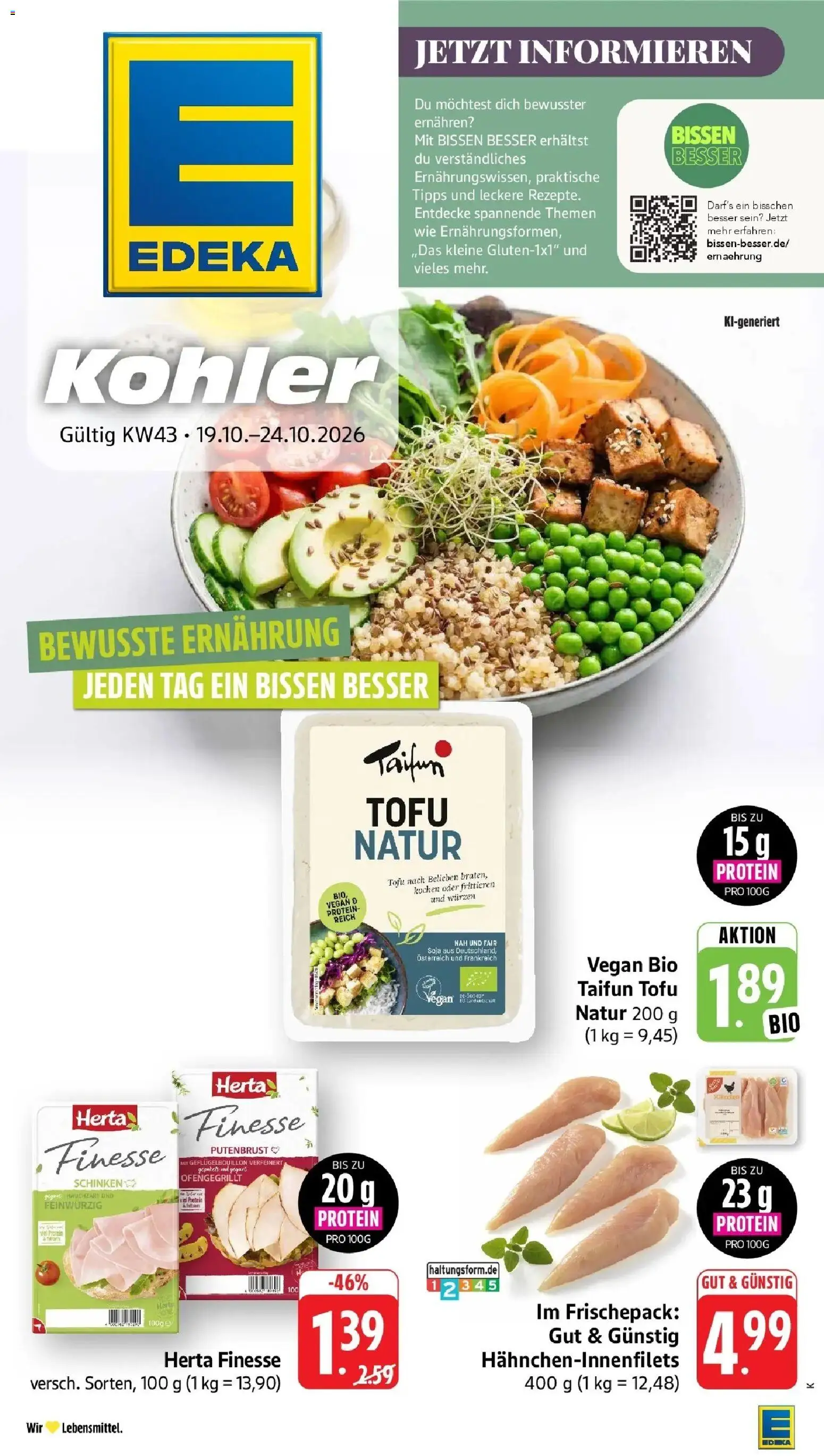 E center Prospekt Kehl (ab 19.10.2026) zum Blättern | Seite: 1 | Produkte: Putenbrust, Schinken, Herta finesse