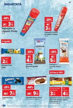 Ofertele Carrefour valabile de la 24.06.2026 | Pagină: 31 | Produse: Raft, Cacao, Înghețată