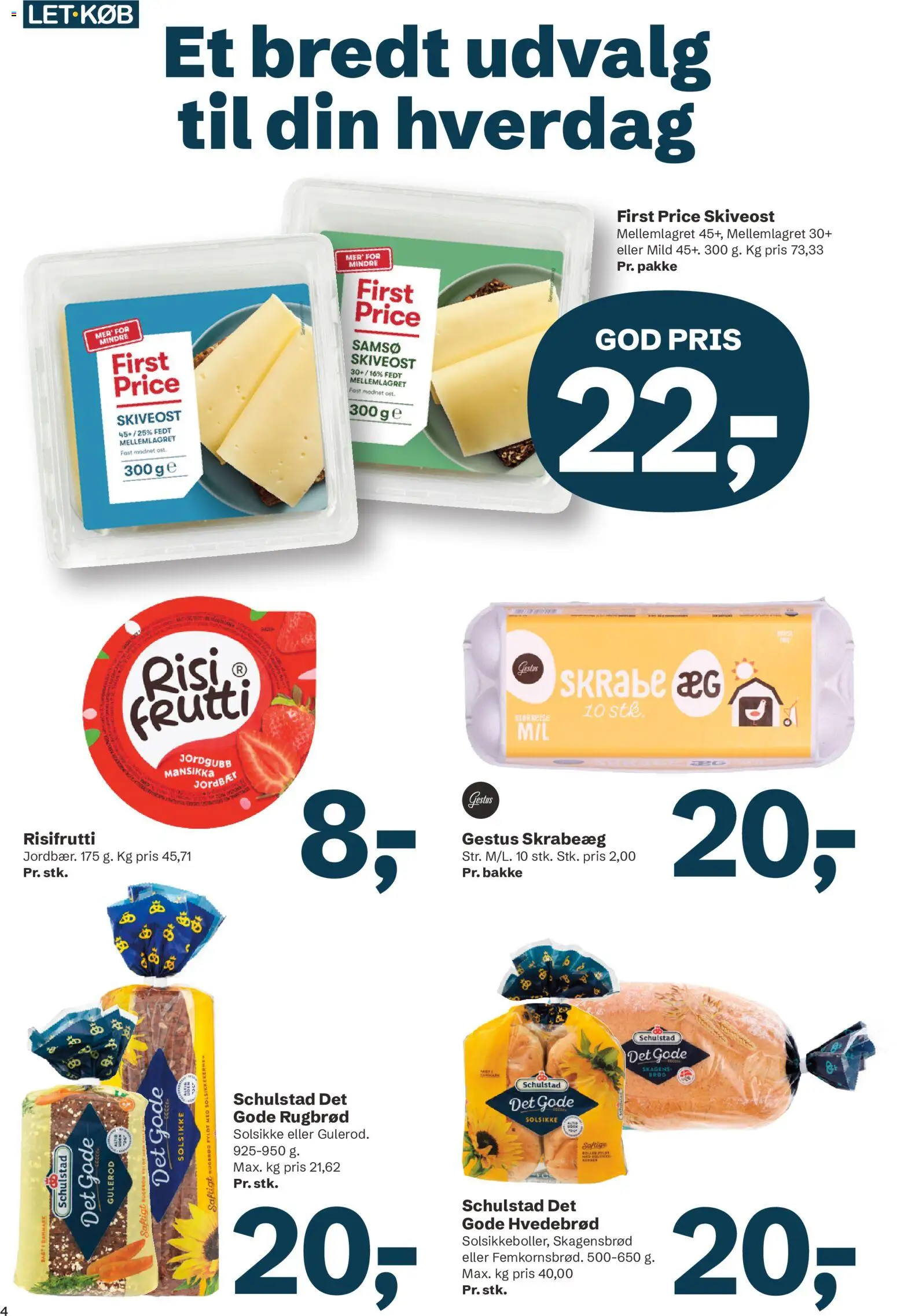 LETKØB tilbudsavis – gyldig fra 29/09/2026 | Side: 4 | Produkter: Æg, Solsikkekerner, Jordbær, Skiveost