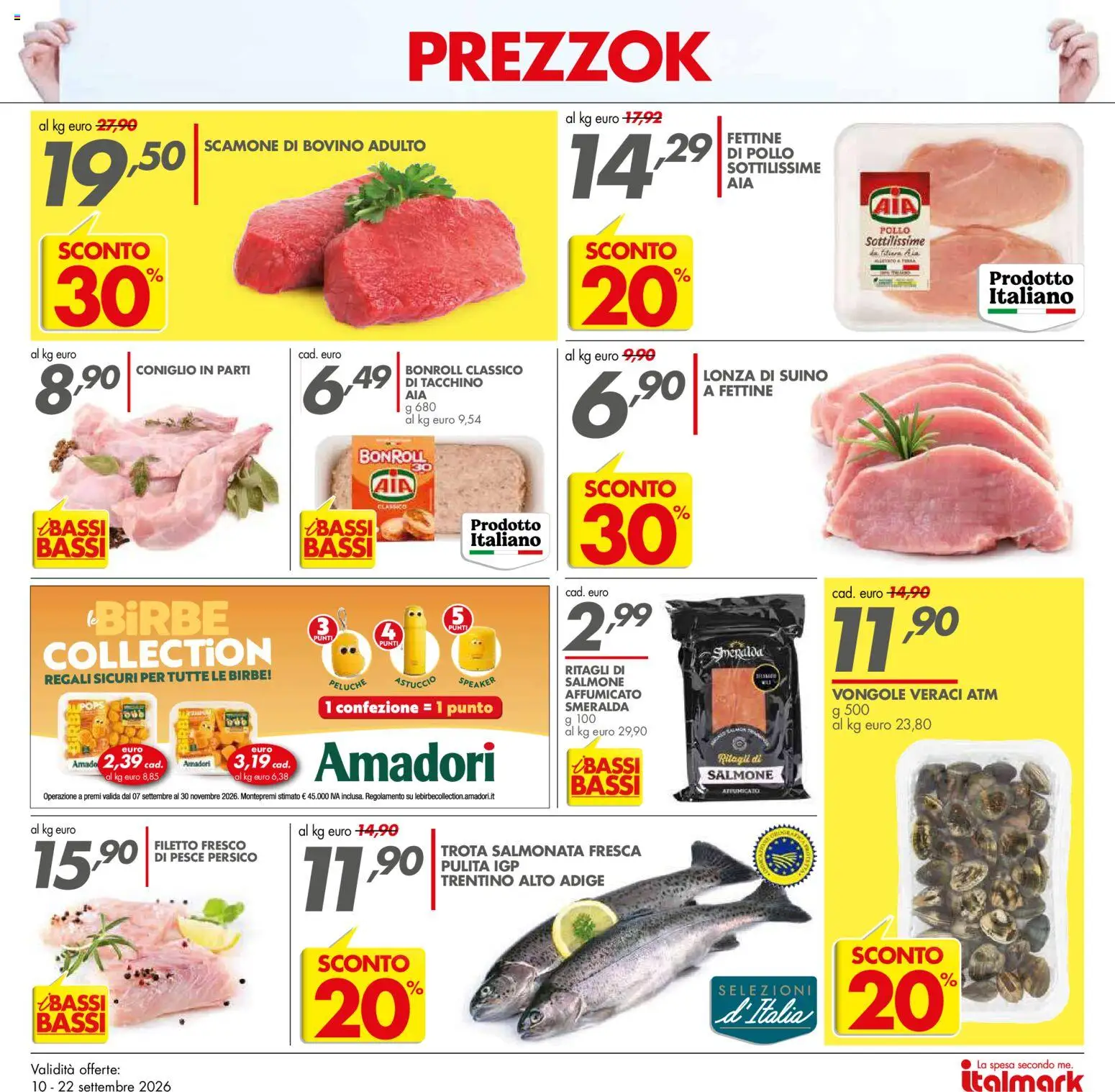 Volantino Italmark del 10/09/2026 | Pagina: 18 | Prodotti: Pollo, Pesce, Filetto, Coniglio