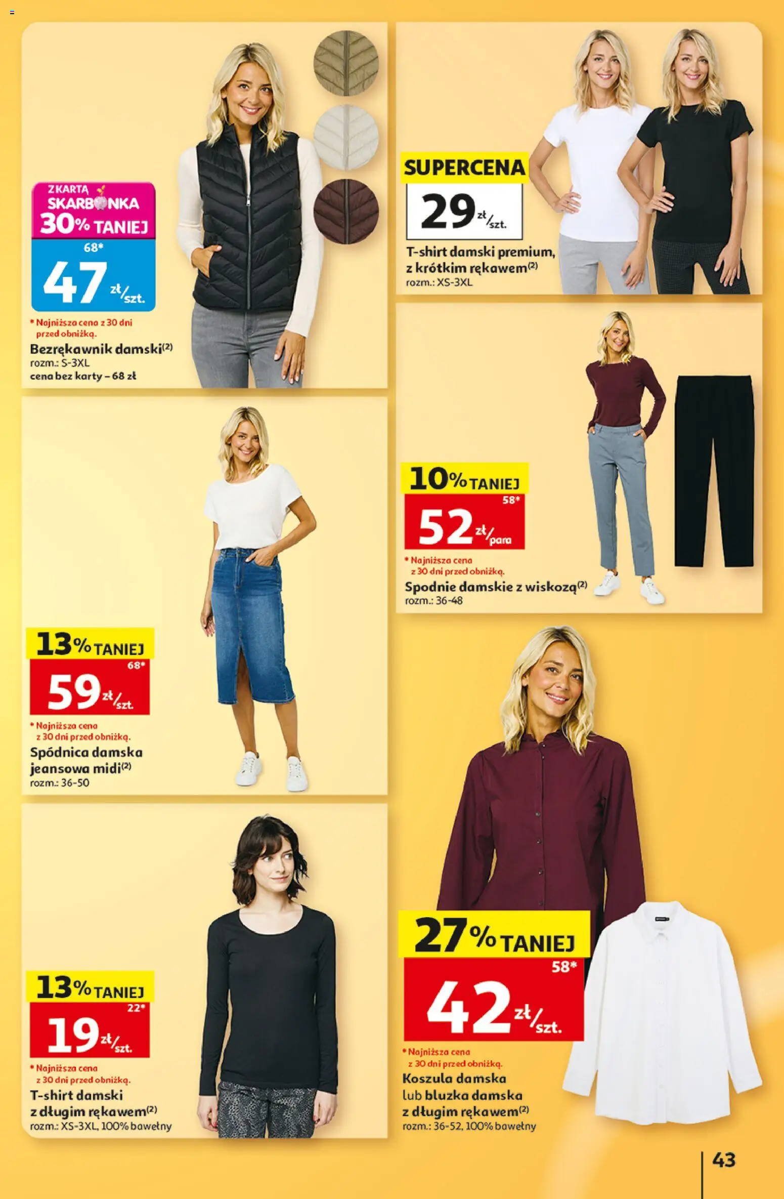 Auchan gazetka - 30 Lat Hipermarket od 03.09.2026 | Strona: 43 | Produkty: Koszula, Bezrękawnik, Bluzka, Spodnie