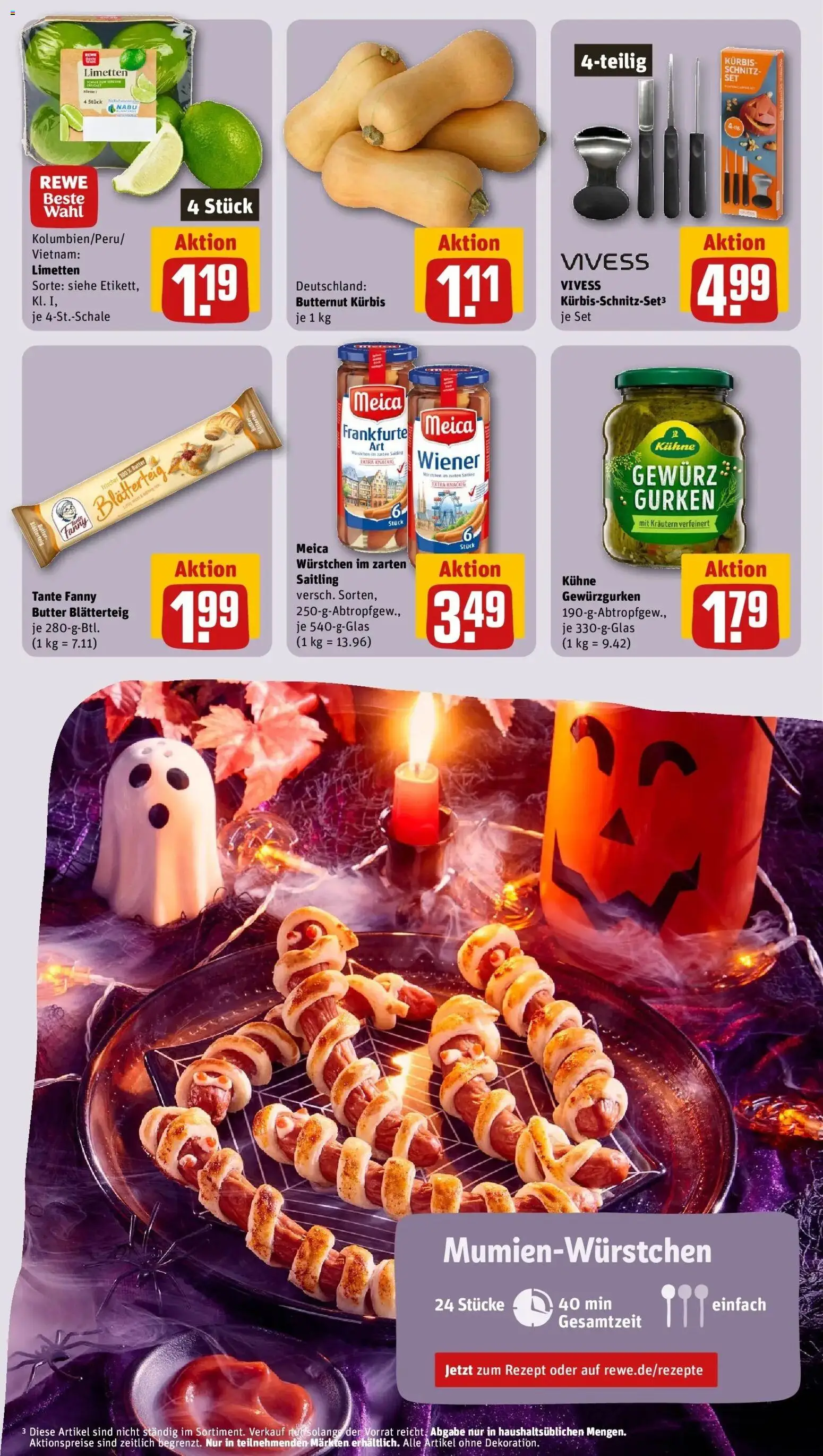REWE Prospekt ab 26.10.2026 zum Blättern » Angebote | Seite: 5 | Produkte: Butter, Meica, Kürbis, Gurken