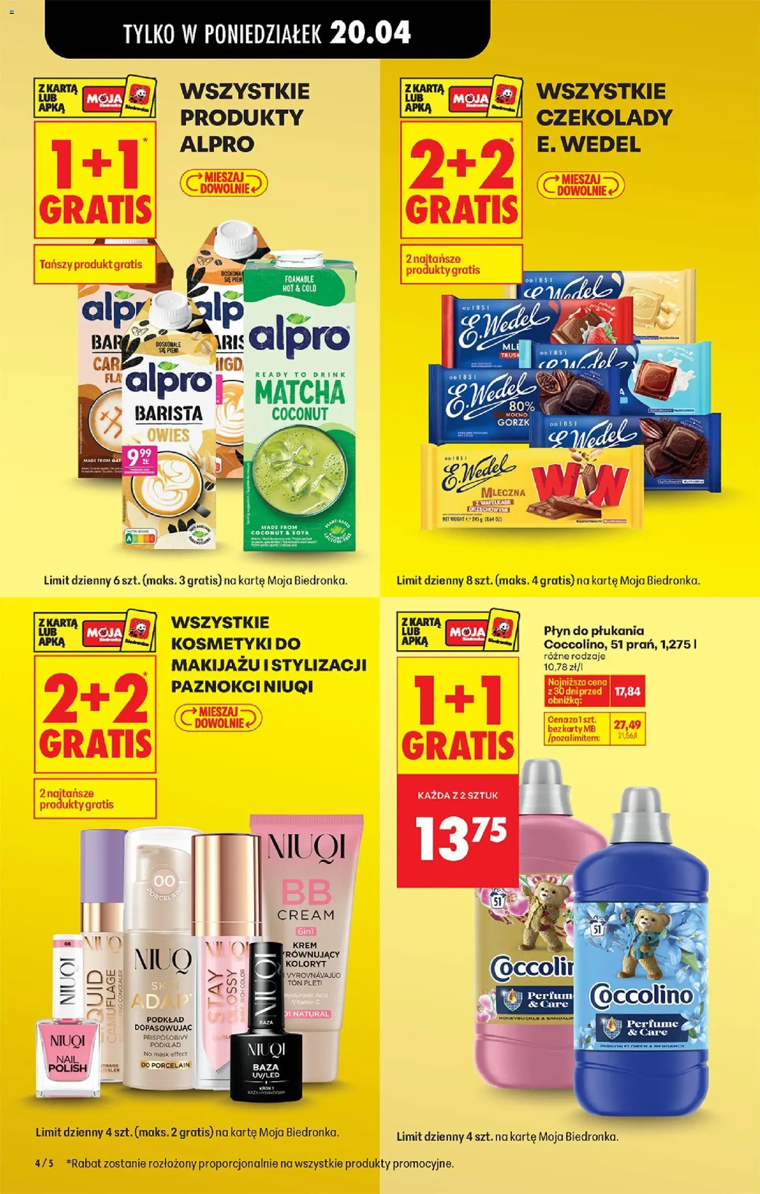 Biedronka gazetka od poniedziałku od 20.04.2026 | Strona: 24 | Produkty: Alpro, Kosmetyki, Coccolino, Krem