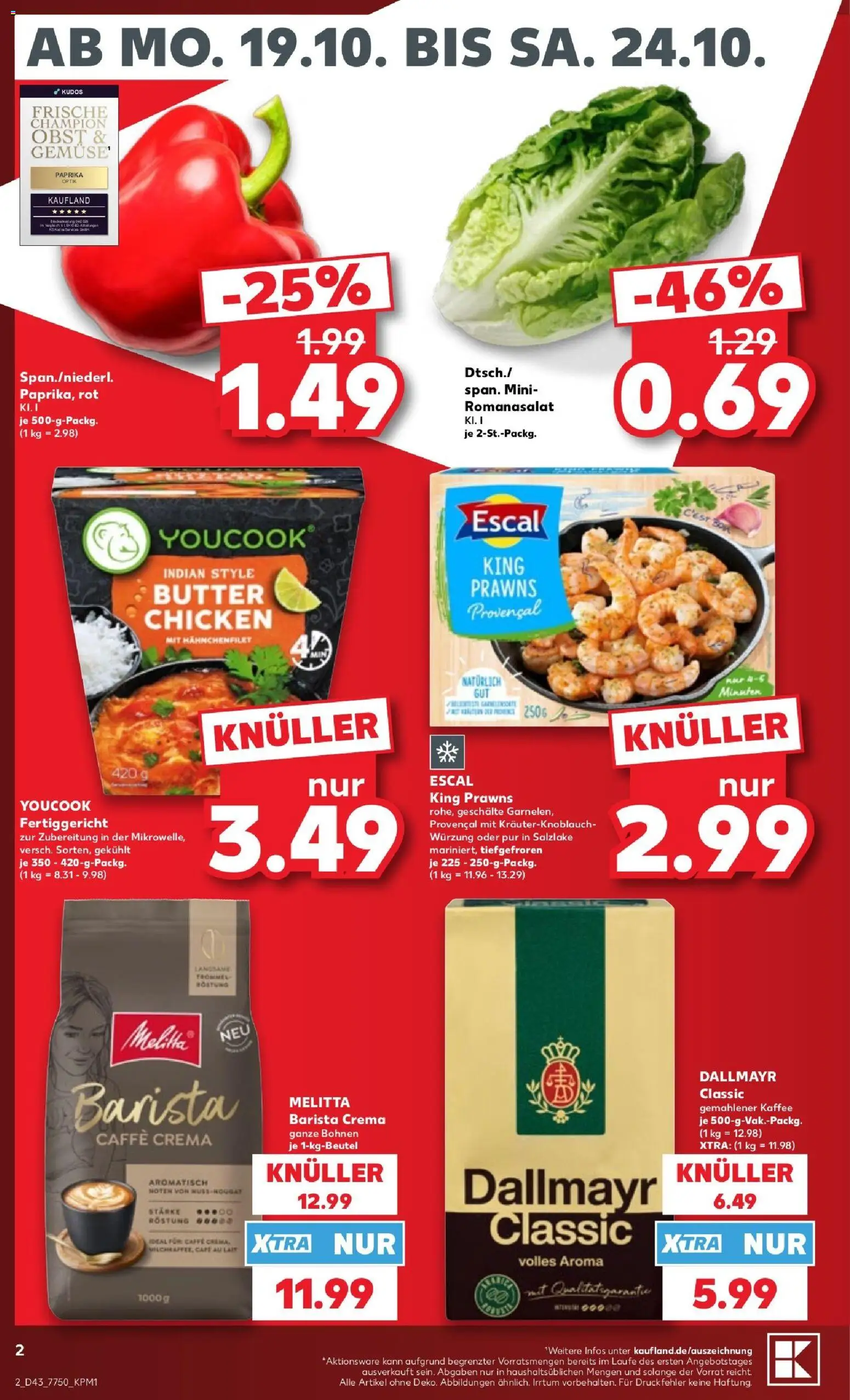 Kaufland Prospekt Völklingen – gültig ab 19.10.2026 | Seite: 2 | Produkte: Melitta, Butter, Kaffee, Dallmayr