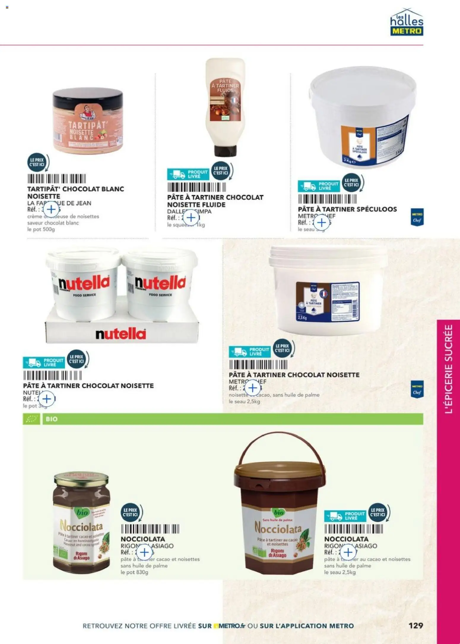 {H1} | Page: 129 | Produits: Noisettes, Nutella, Chocolat, Livre