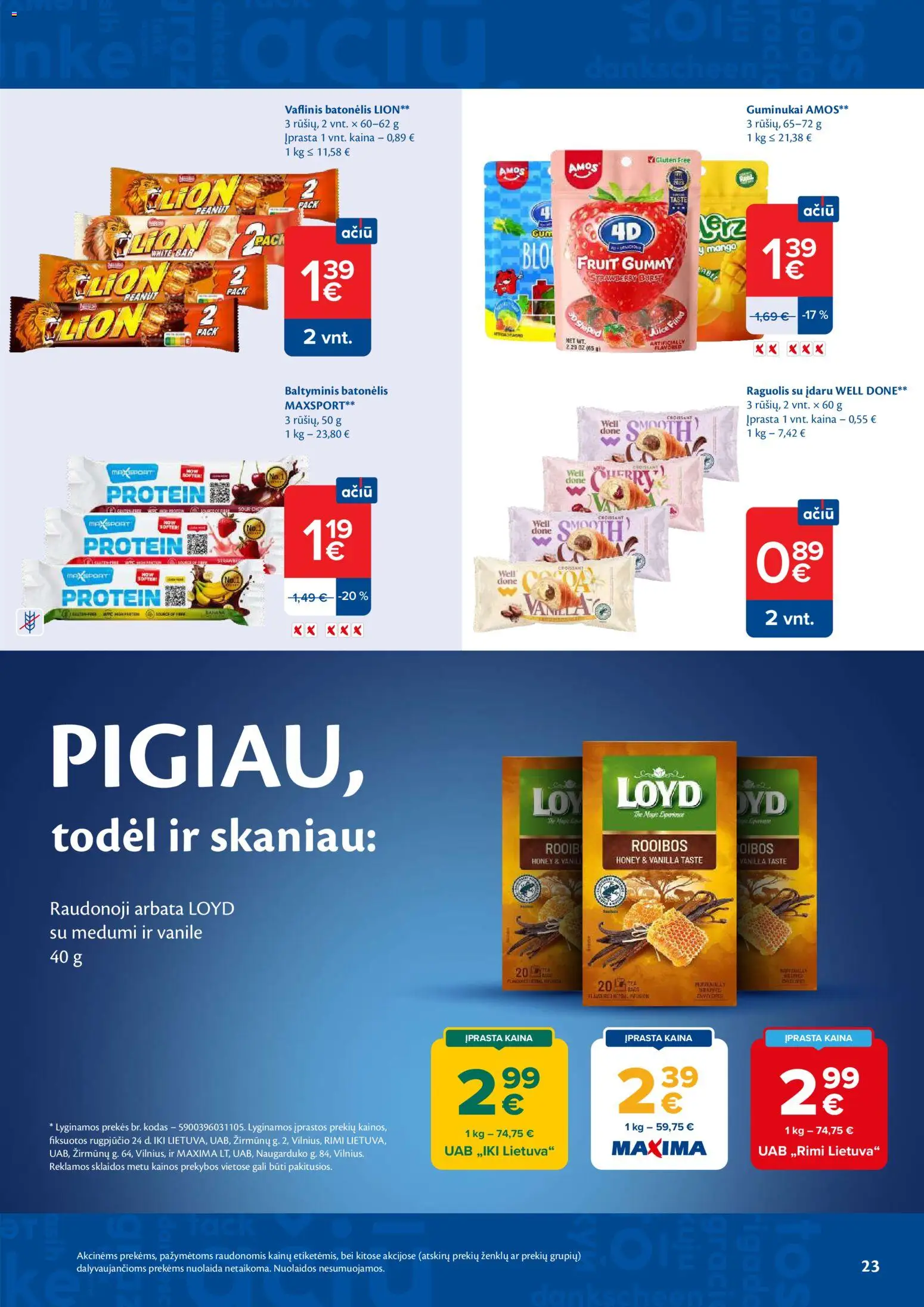 MAXIMA akcijos nuo 2026.09.01 | Puslapis: 23 | Prekių: Vanilė, Arbata, Guminukai