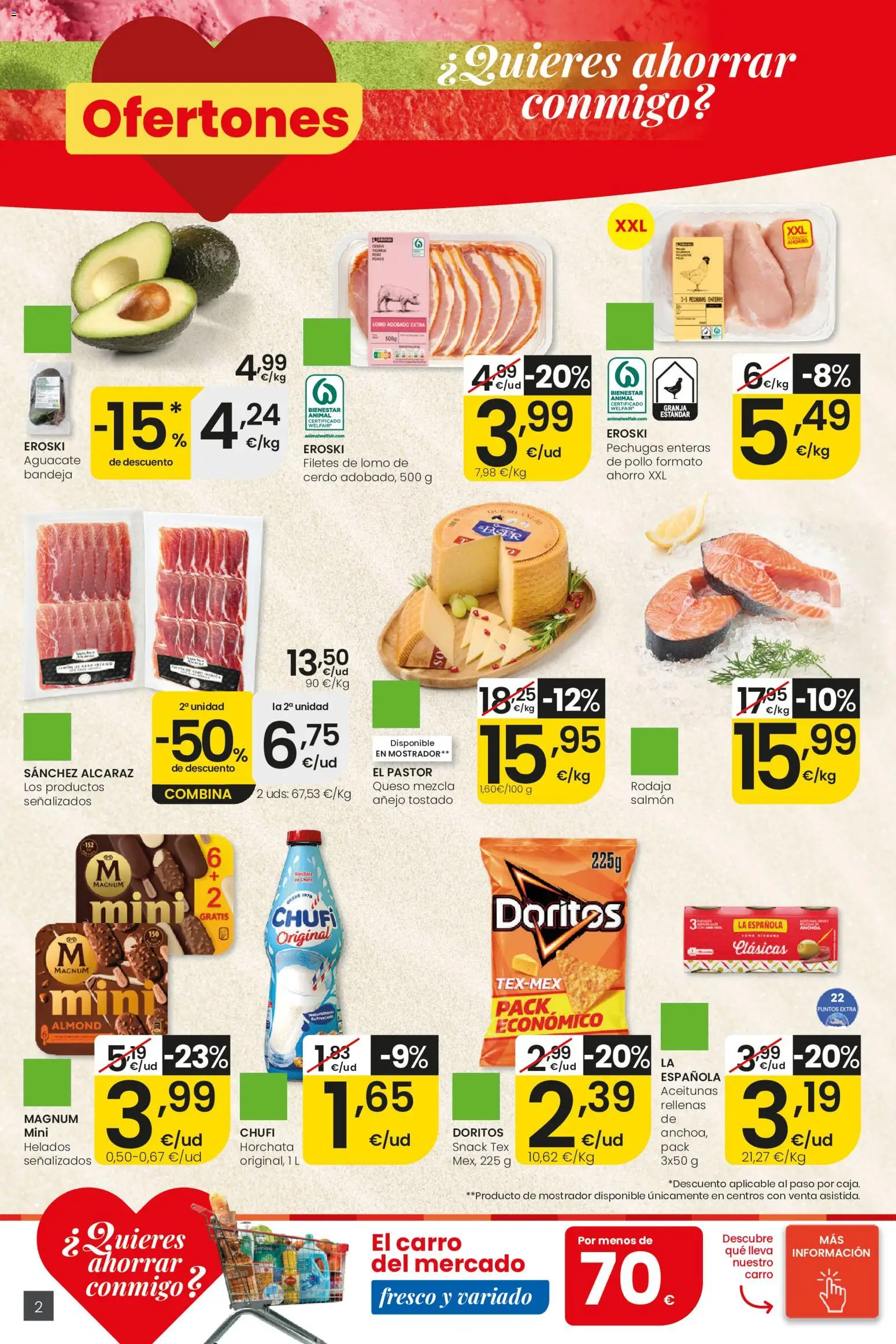 Eroski Ofertones de verano City │ válido desde el 11.06.2026 | Página: 2 | Productos: Queso, Cerdo, Bandeja