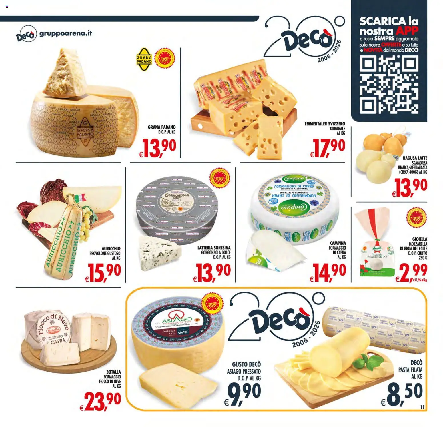 Volantino Decò del 19.05.2026 | Pagina: 11 | Prodotti: Latte, Formaggio, Pasta, Gorgonzola