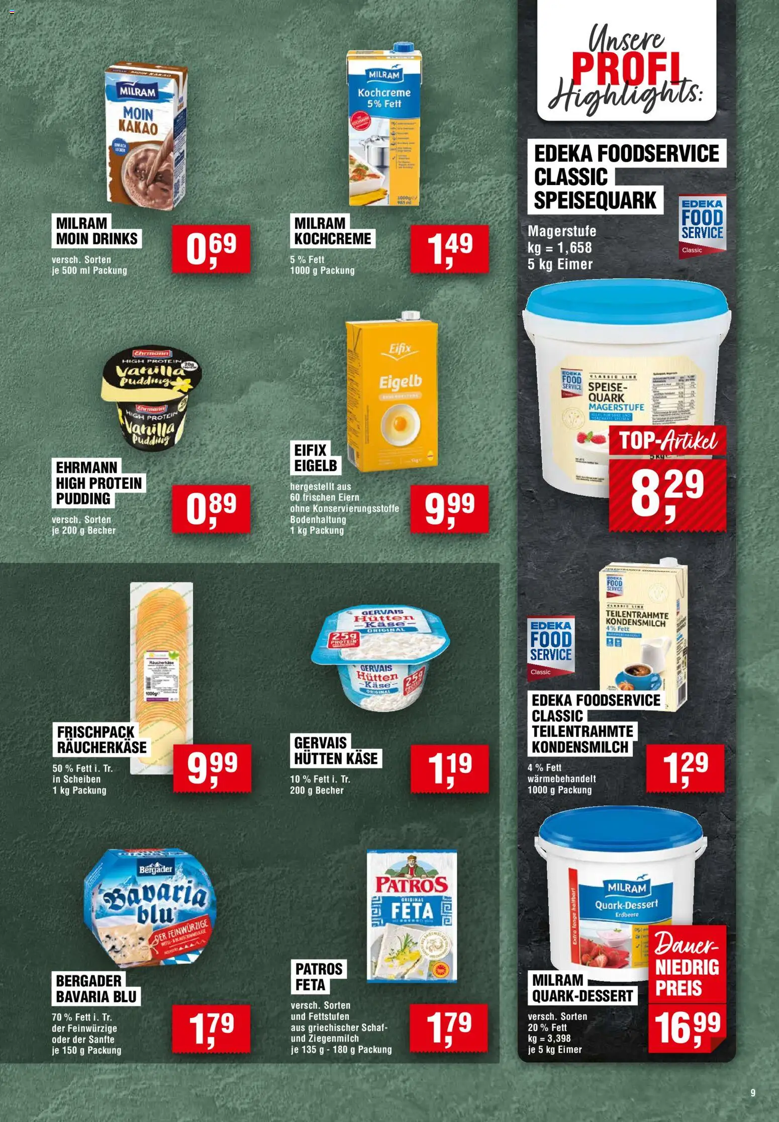 Handelshof Prospekt – gültig ab 12.11.2026 | Seite: 9 | Produkte: Feta, Milram, Kondensmilch, Speisequark