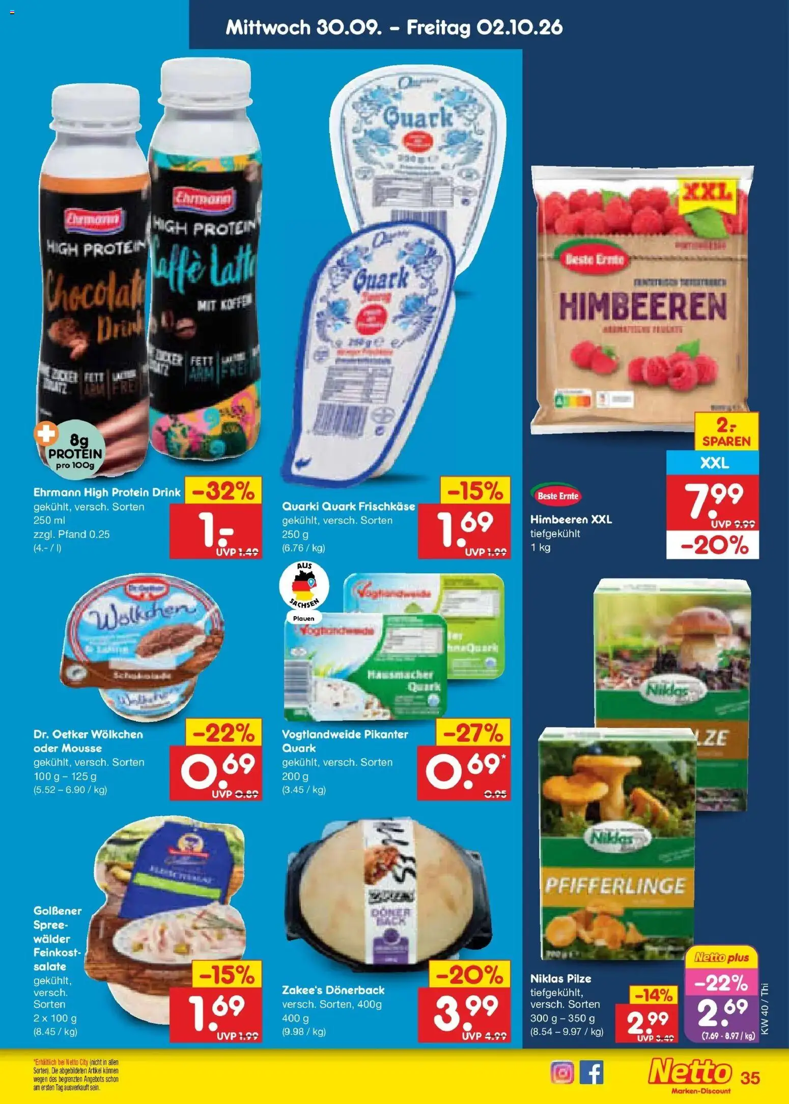 Netto Marken-Discount Prospekt Pirna – gültig ab 28.09.2026 | Seite: 53 | Produkte: Quark, Pfifferlinge, Koffer, Frischkase