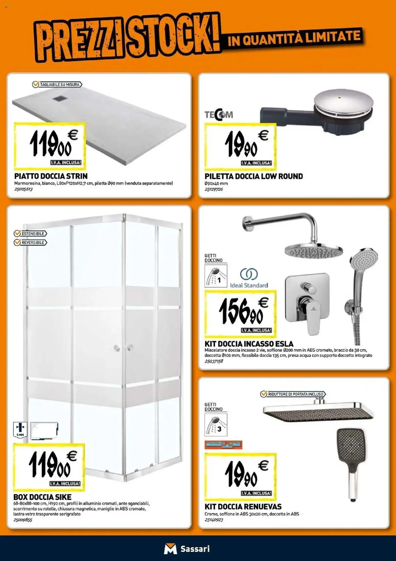 Nuovo TECNOMAT catalogo Sassari dal 24/09/2026 > offerte anteprima 🛍️ | Pagina: 2 | Prodotti: Box doccia, Miscelatore, Presa, Doccia