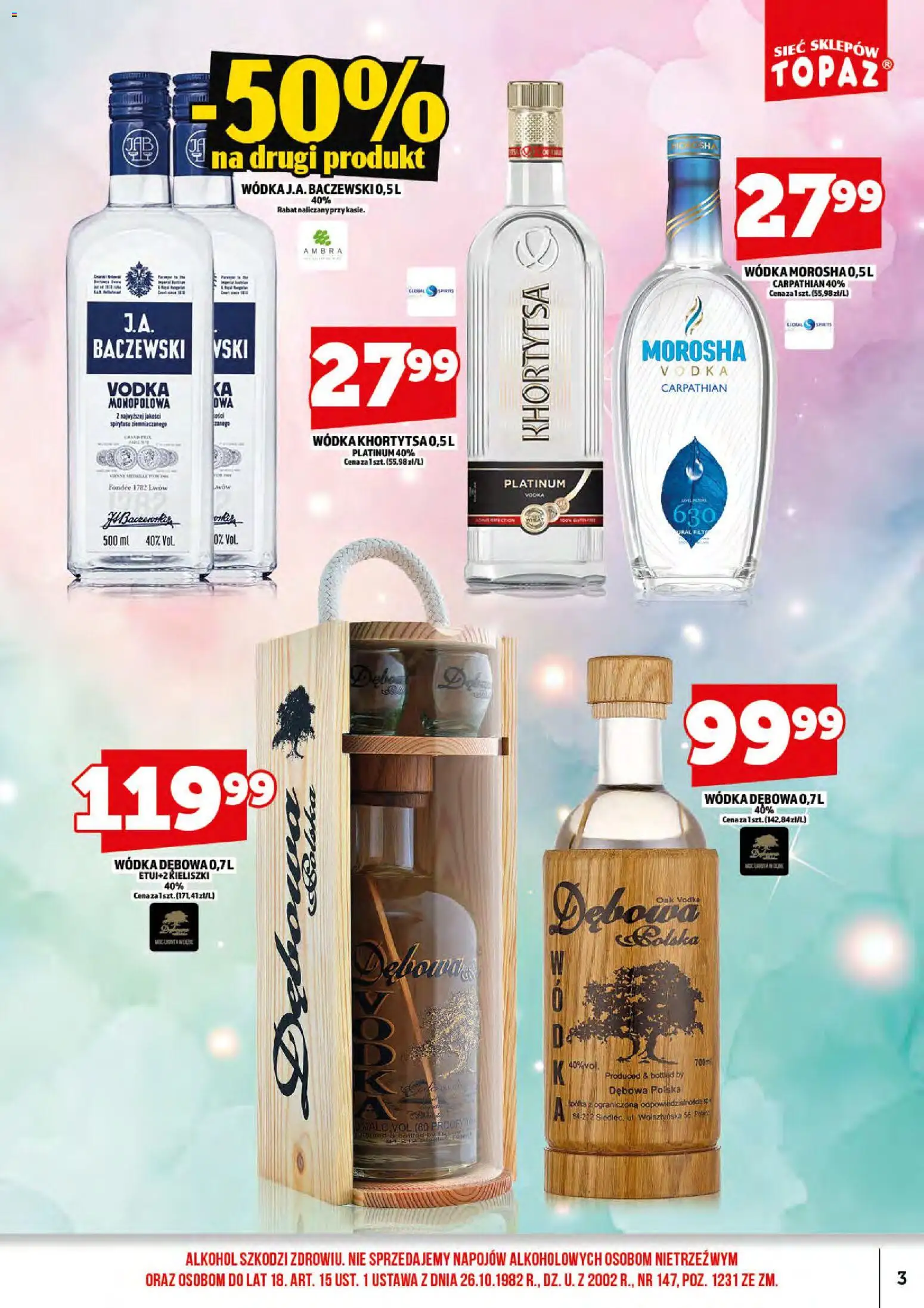 Topaz gazetka alkoholowa od 15.06.2026 | Strona: 5 | Produkty: Vodka, Alkohol, Wódka
