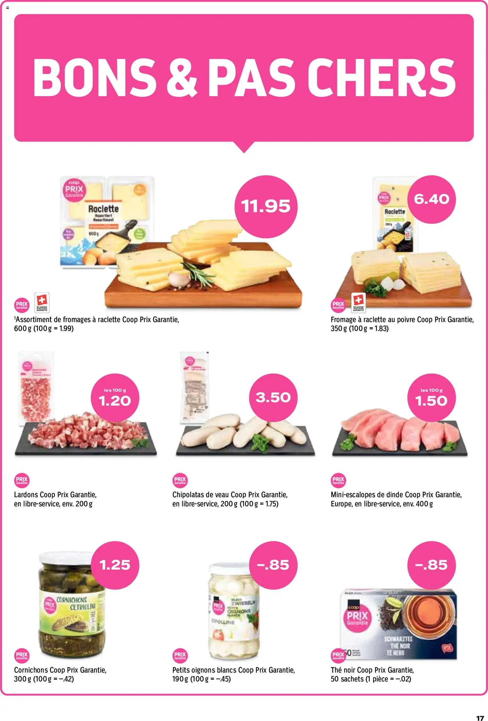 Coop aktionen FR – gültig ab 01.10.2026 | Seite: 17 | Produkte: Zwiebeln, Raclette