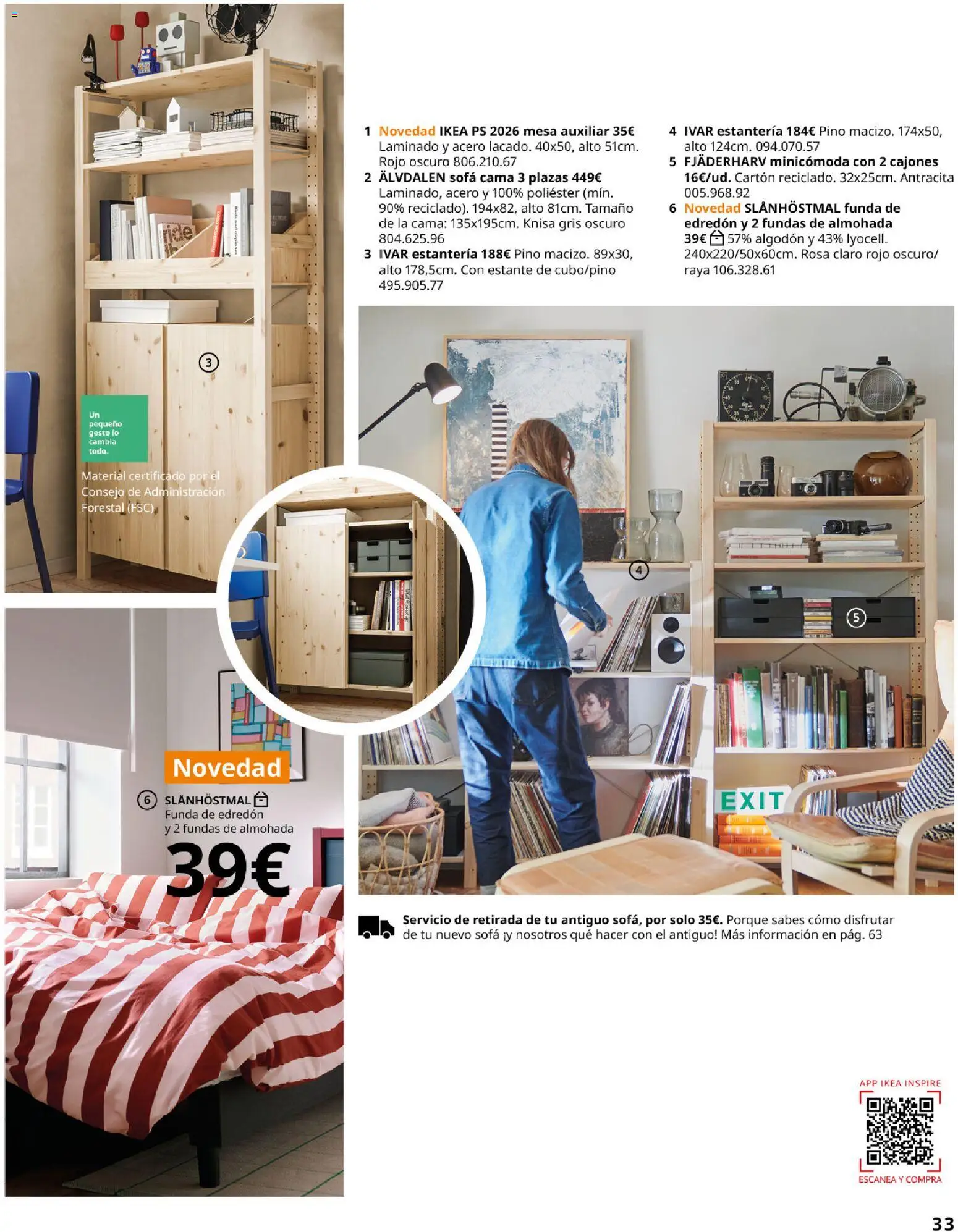 IKEA - Salones │ válido desde el 01/09/2026 | Página: 33 | Productos: Estantería, Funda, Almohada, Estante