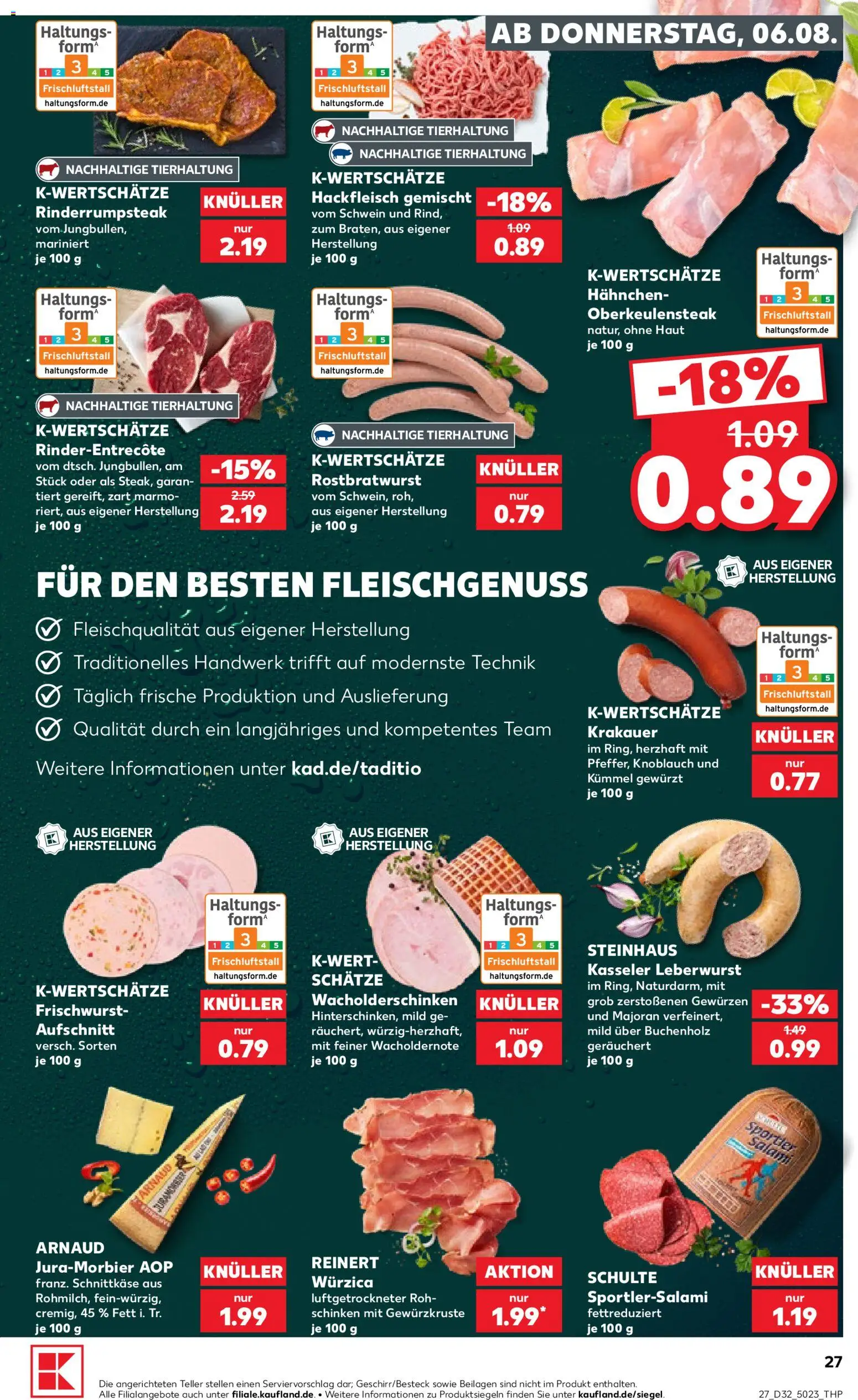 Kaufland Prospekt Völklingen – gültig ab 06.08.2026 | Seite: 27 | Produkte: Hahnchen, Knoblauch, Schinken, Hackfleisch