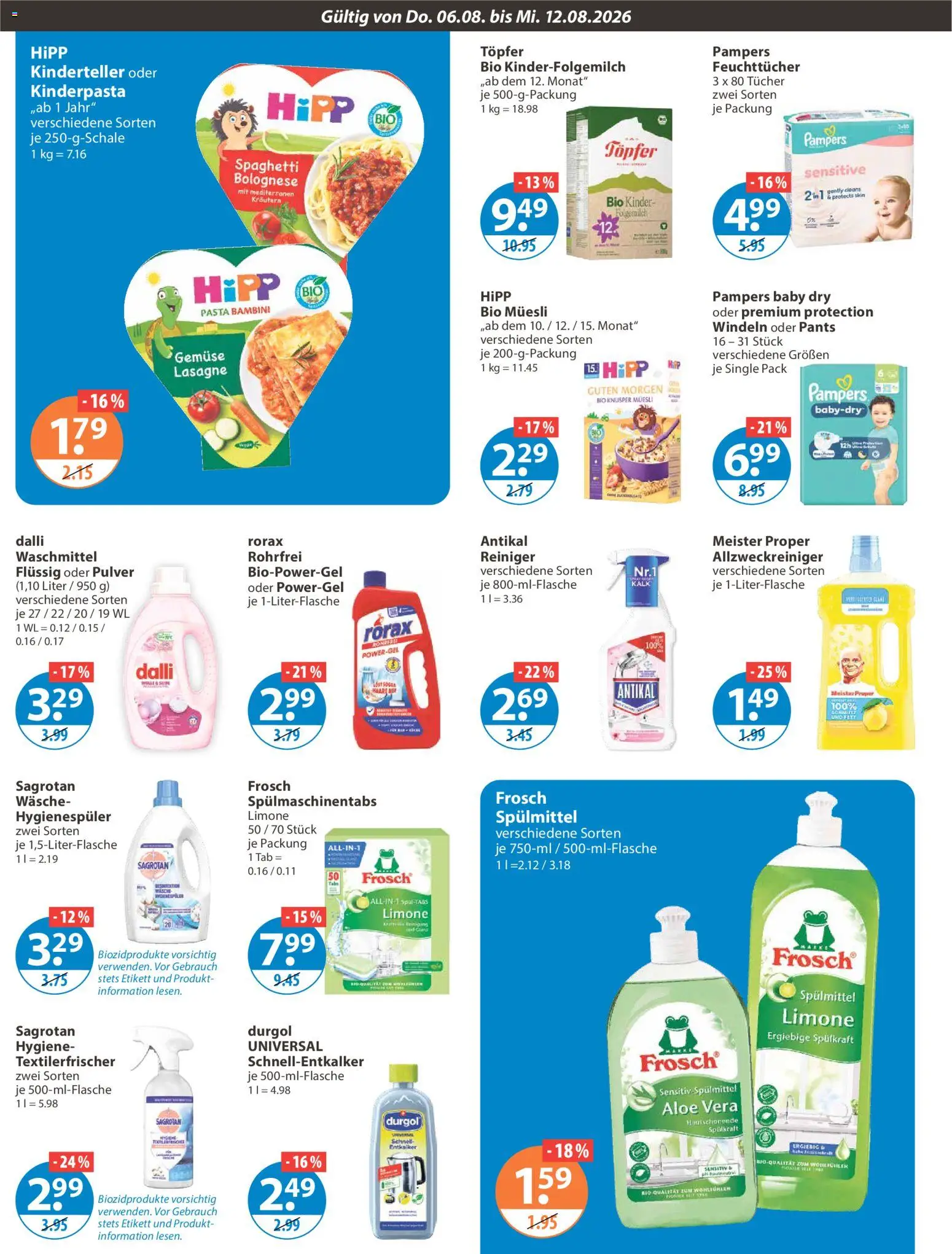 V-Markt Angebote – gültig ab 06.08.2026 | Seite: 10 | Produkte: Pampers, Gemüse, Waschmittel, Spülmaschinentabs