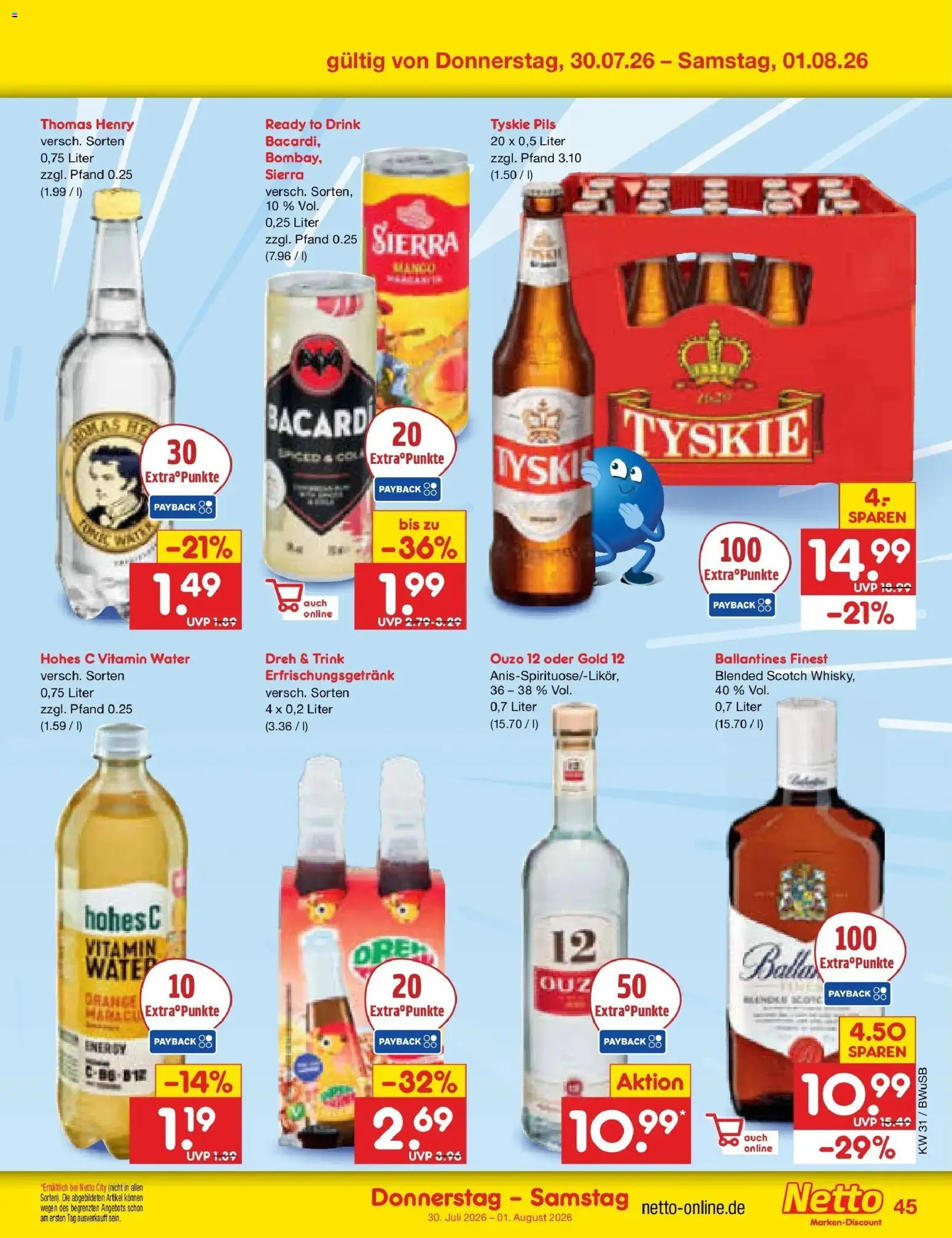 Netto Marken-Discount Prospekt Bielefeld – gültig ab 27.07.2026 | Seite: 64 | Produkte: Ouzo 12, Tyskie, Energy, Hohes c