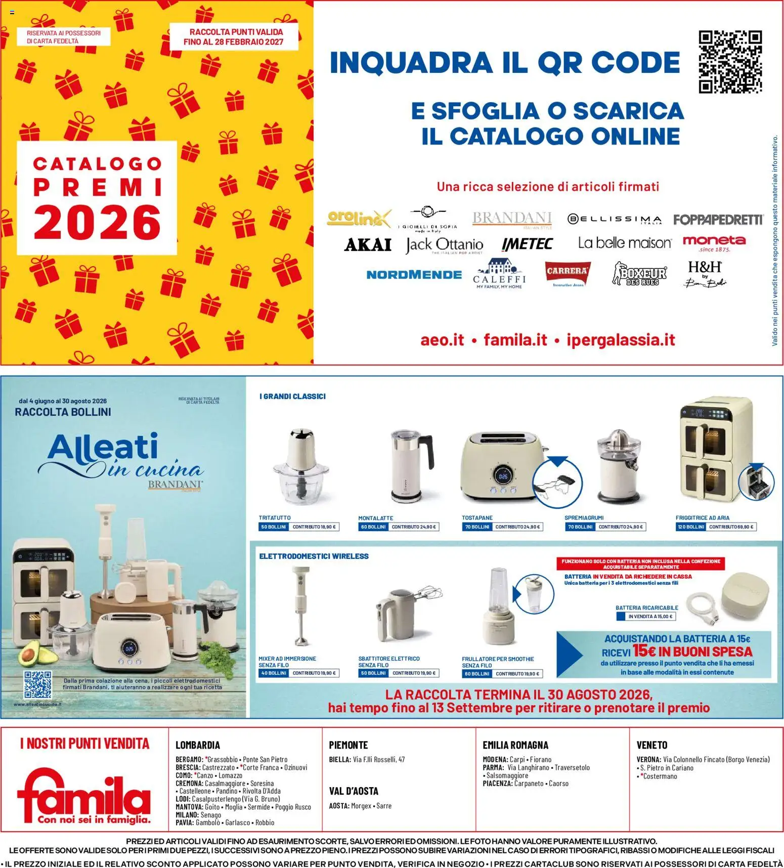 Volantino Famila del 20/08/2026 | Pagina: 24 | Prodotti: Friggitrice ad aria, Sbattitore, Mixer, Spremiagrumi