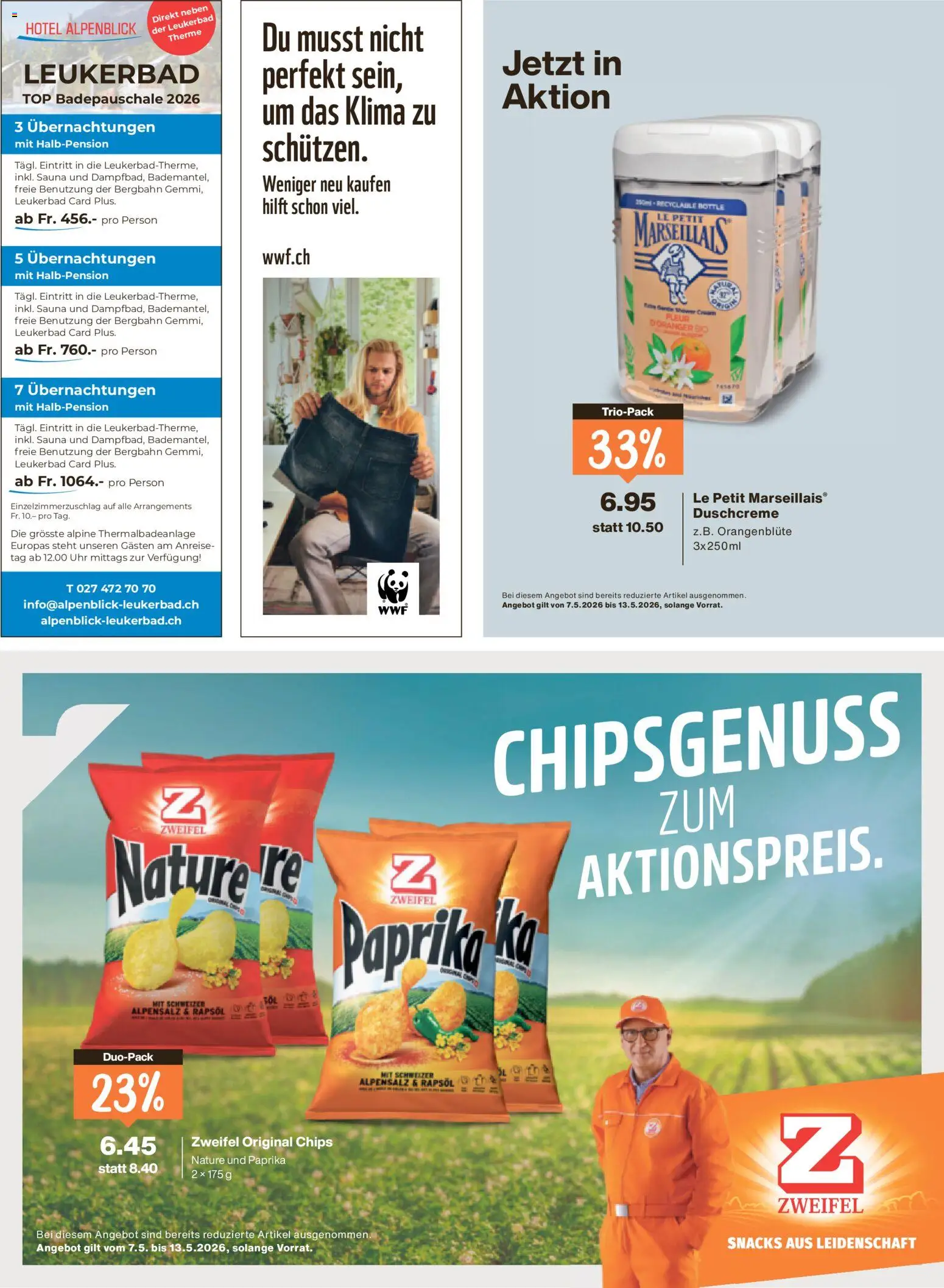 Migros aktionen Magazin – gültig ab 06.05.2026 | Seite: 50 | Produkte: Rapsöl, Chips, Duschcreme, Top