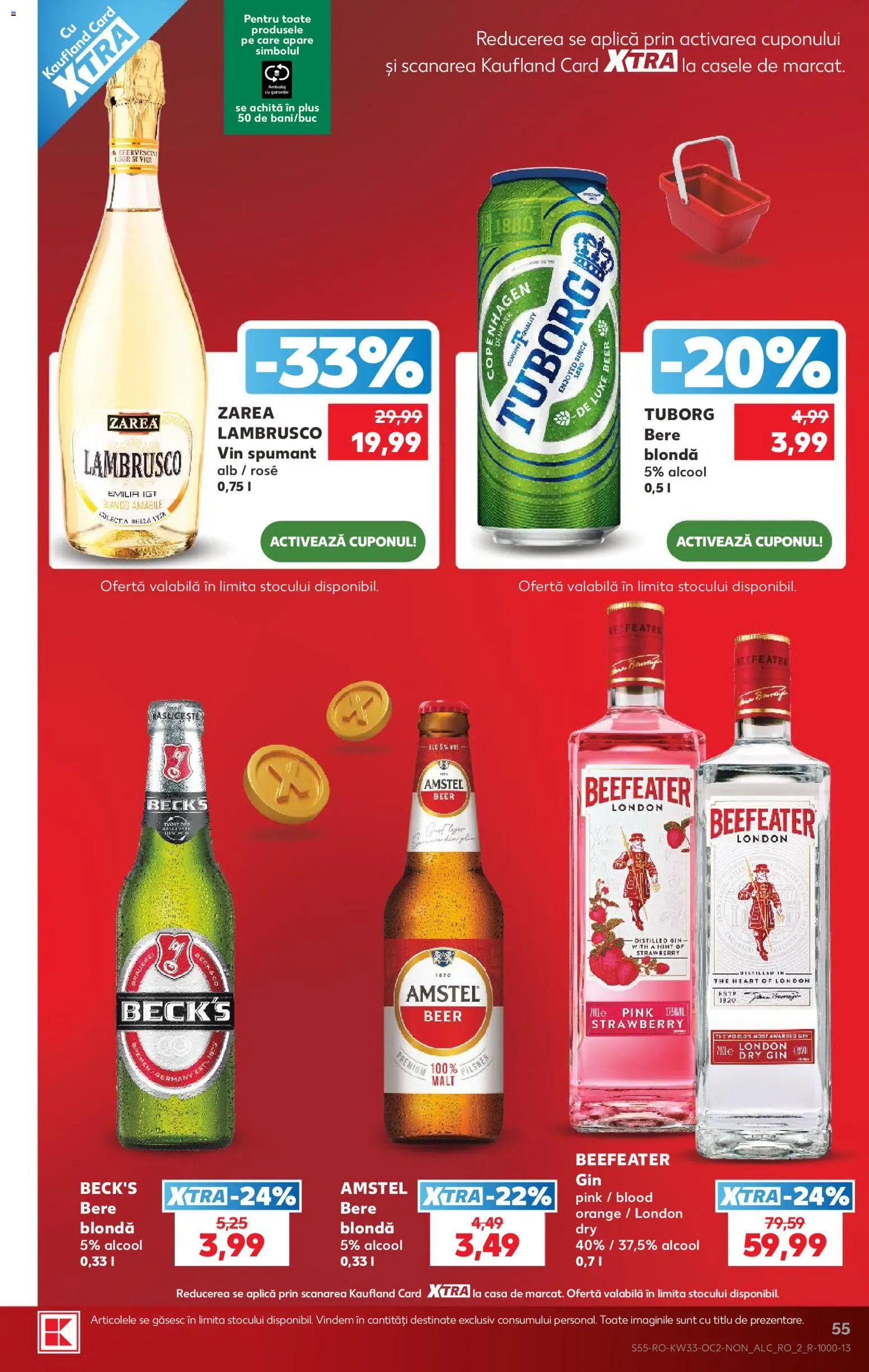 Noul catalog Kaufland – valabil de la 12.08.2026 | Pagină: 55 | Produse: Vin spumant, Vin, Gin, Plus