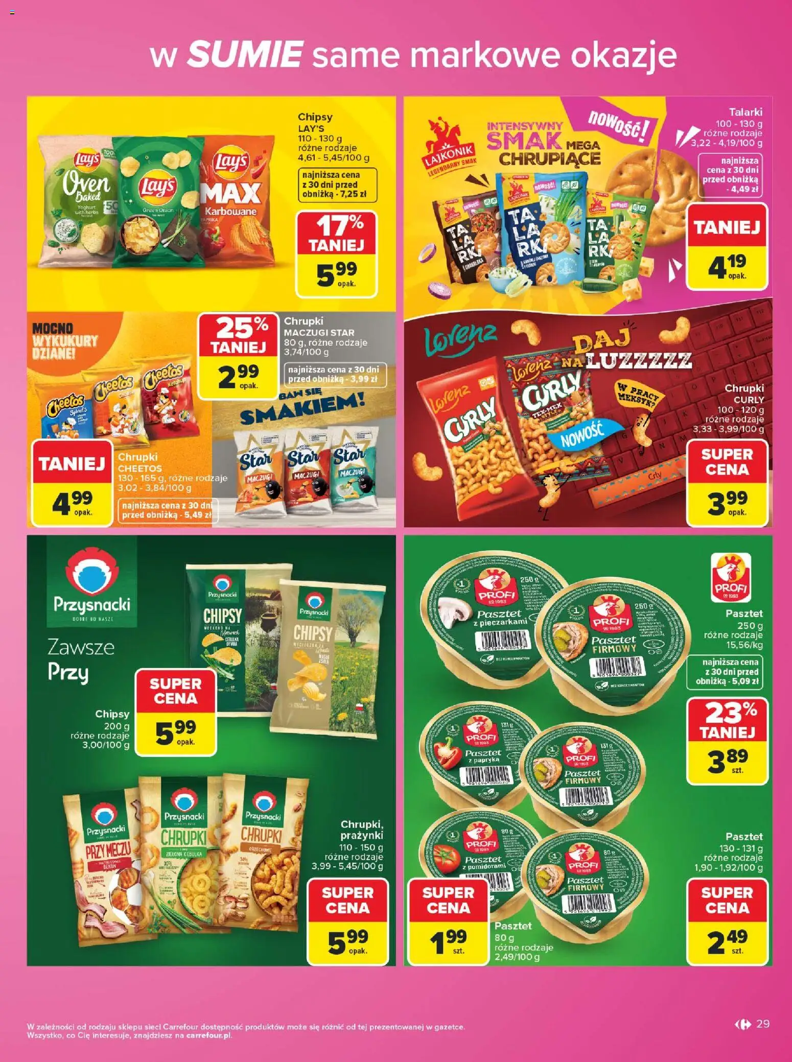 Carrefour gazetka - Same markowe okazje od 03.08.2026 | Strona: 29 | Produkty: Ketchup, Chrupki, Chrupki orzechowe, Papryka