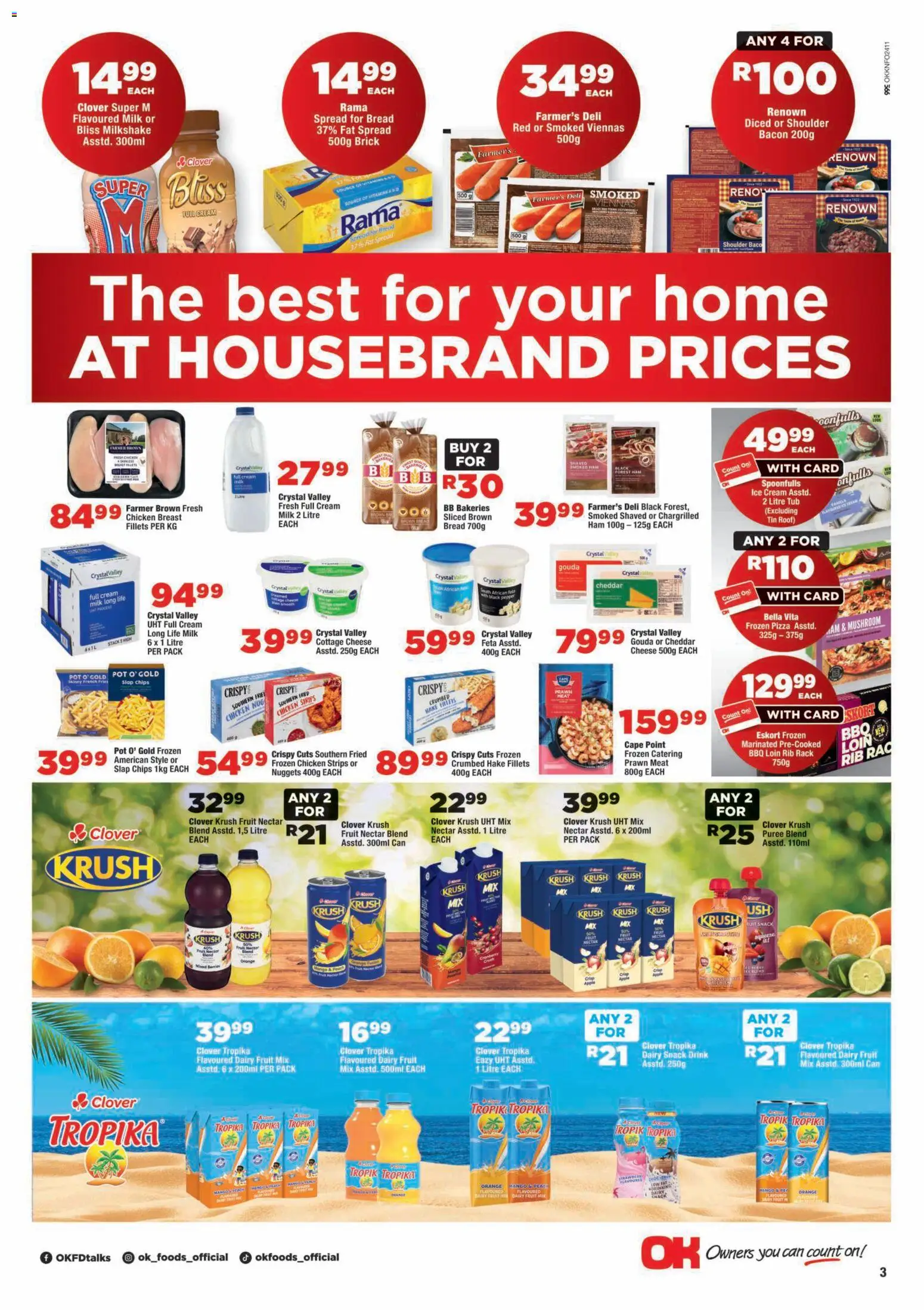 New OK Foods catalogue – valid from 14/10/2026 | Page: 3 | Products: Pizza, Fruit, Pepper, Peach