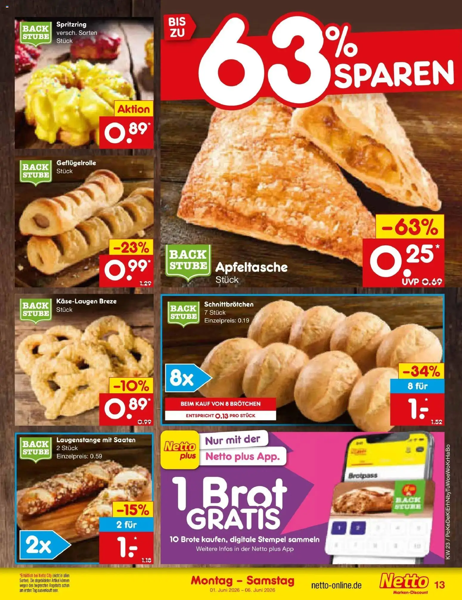 Netto Marken-Discount Prospekt Stadtlohn – gültig ab 01.06.2026 | Seite: 15 | Produkte: Brot