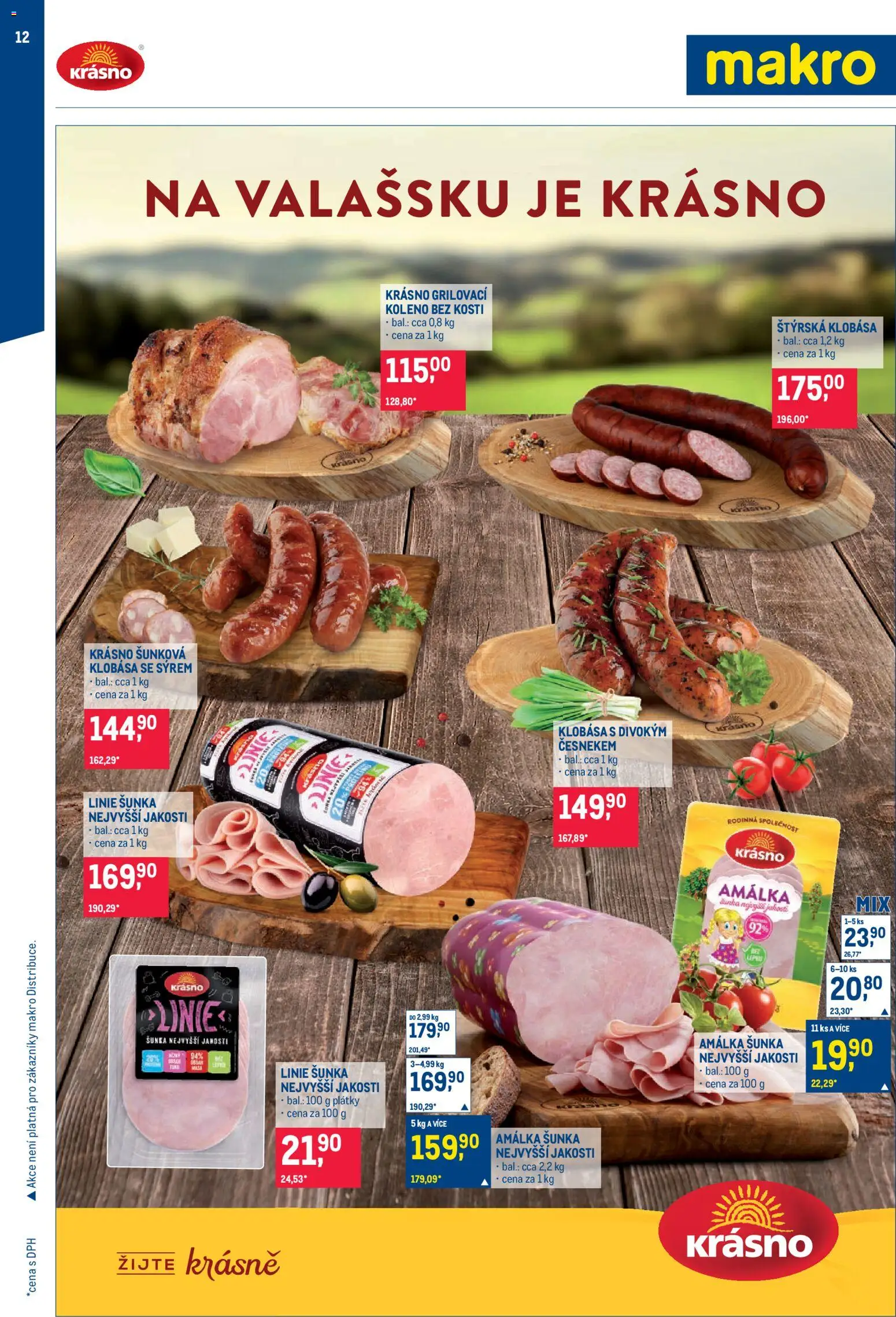 Makro leták - Obchodní partneři od 20.05.2026 | Strana: 12 | Produkty: Šunka, Klobása