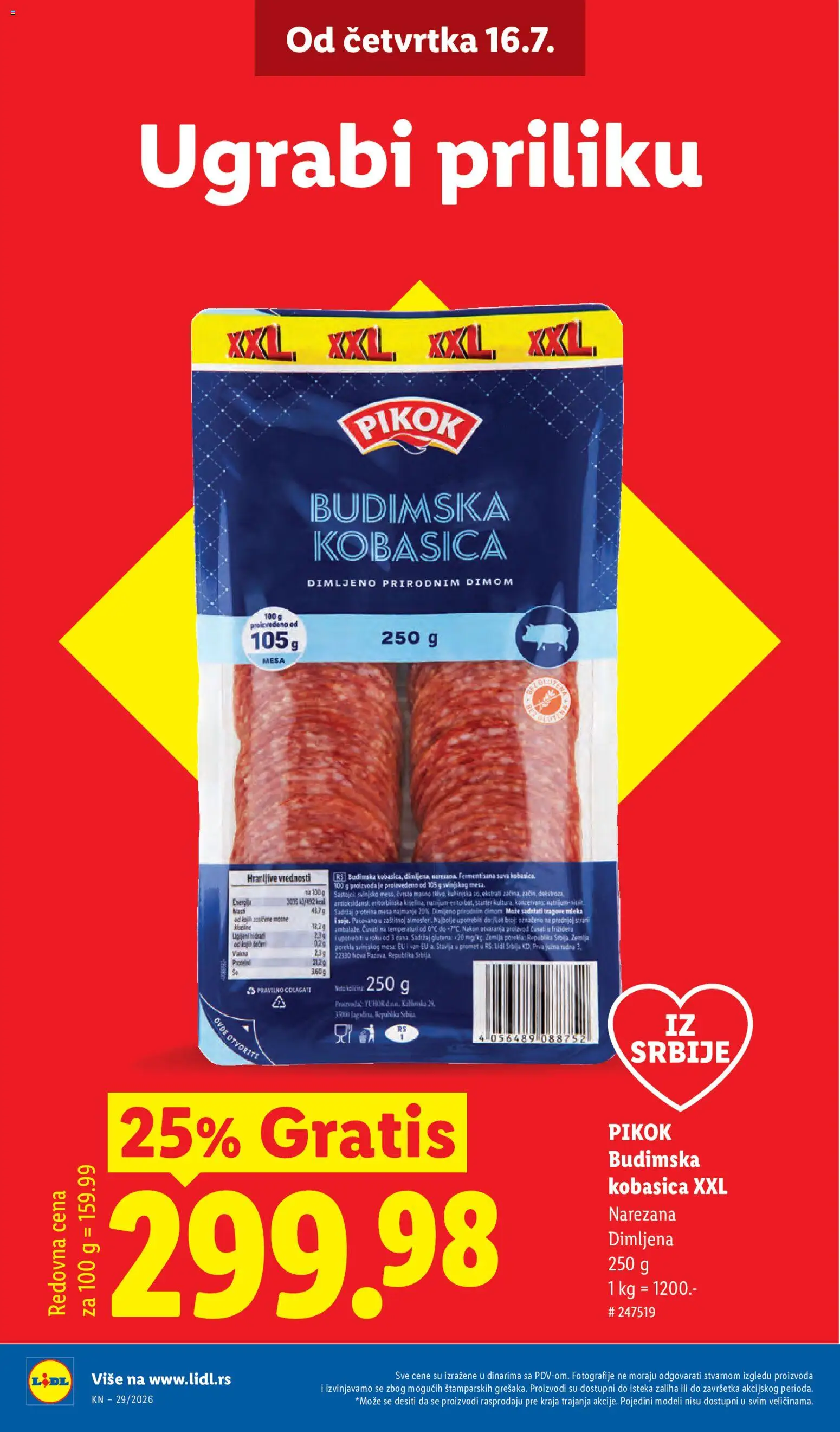 Lidl katalog - važi od 16.07.2026 | Strana: 4 | Proizvode: Zemlja, Budimska kobasica, Kobasica