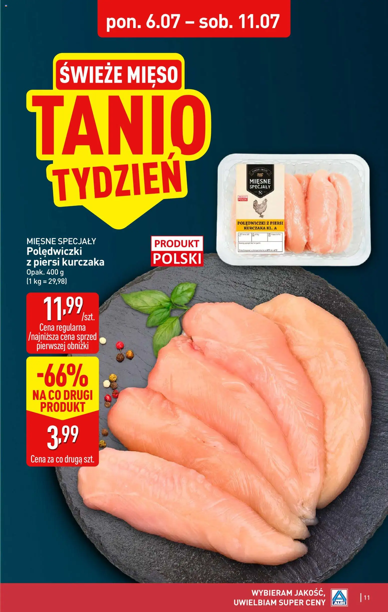 Aldi gazetka od 06.07.2026 | Strona: 11 | Produkty: Piersi, Mięso