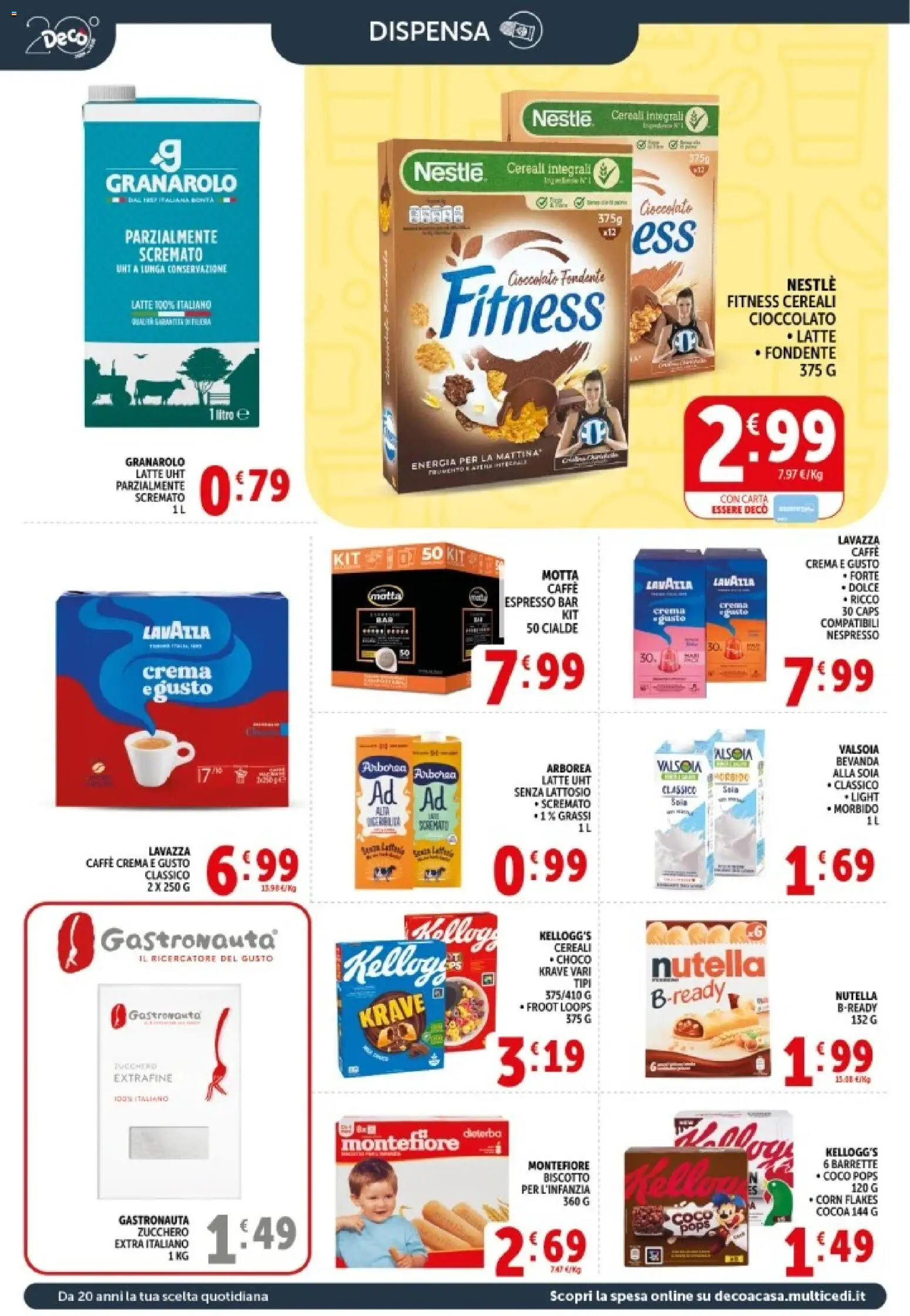 Volantino Decò del 08.06.2026 | Pagina: 10 | Prodotti: Cioccolato, Cereali, Zucchero, Lavazza