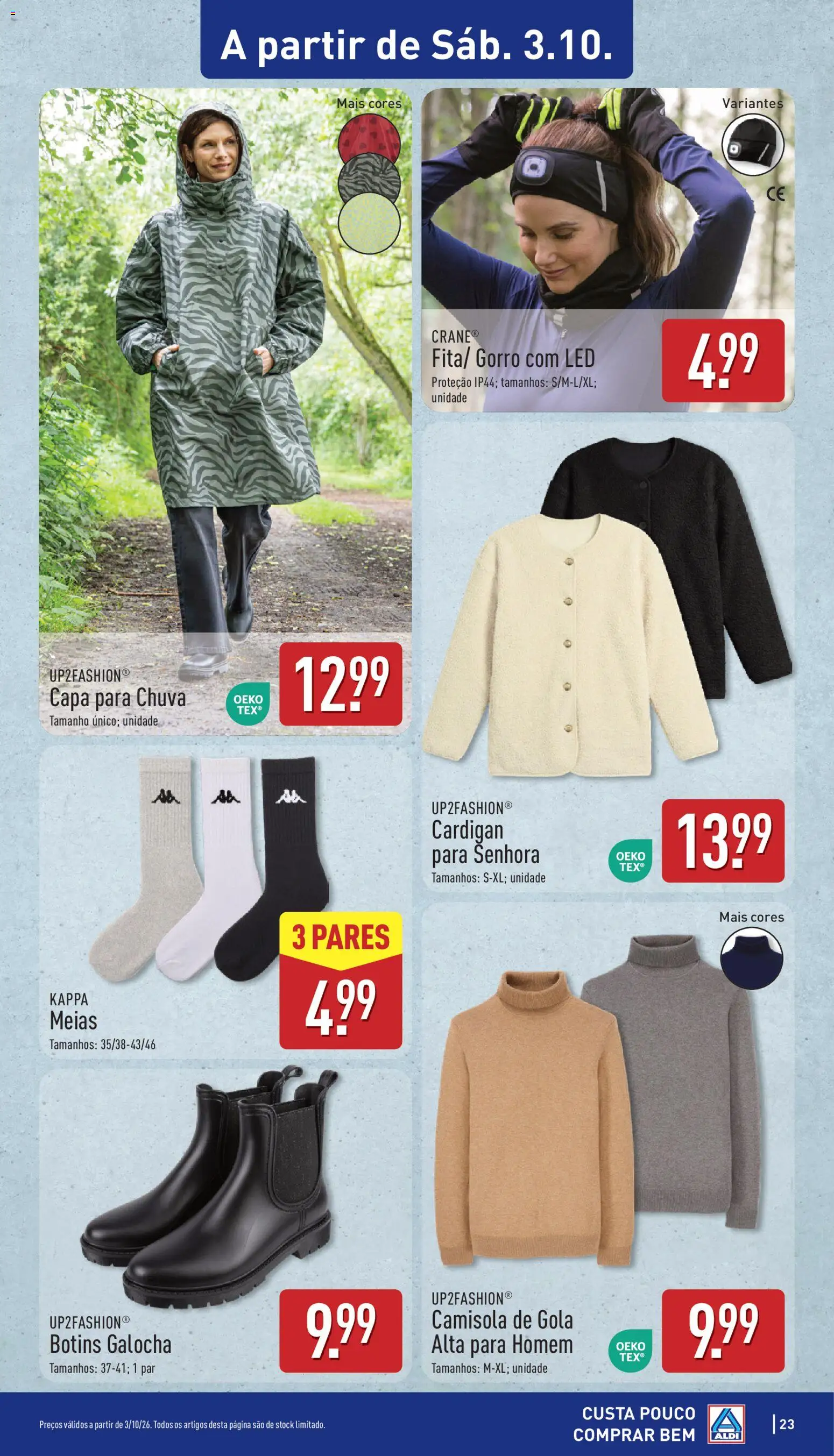 Aldi folheto │ válido de 28/09/2026 | Página: 23 | Produtos: Botins, Camisola, Gorro, Meias