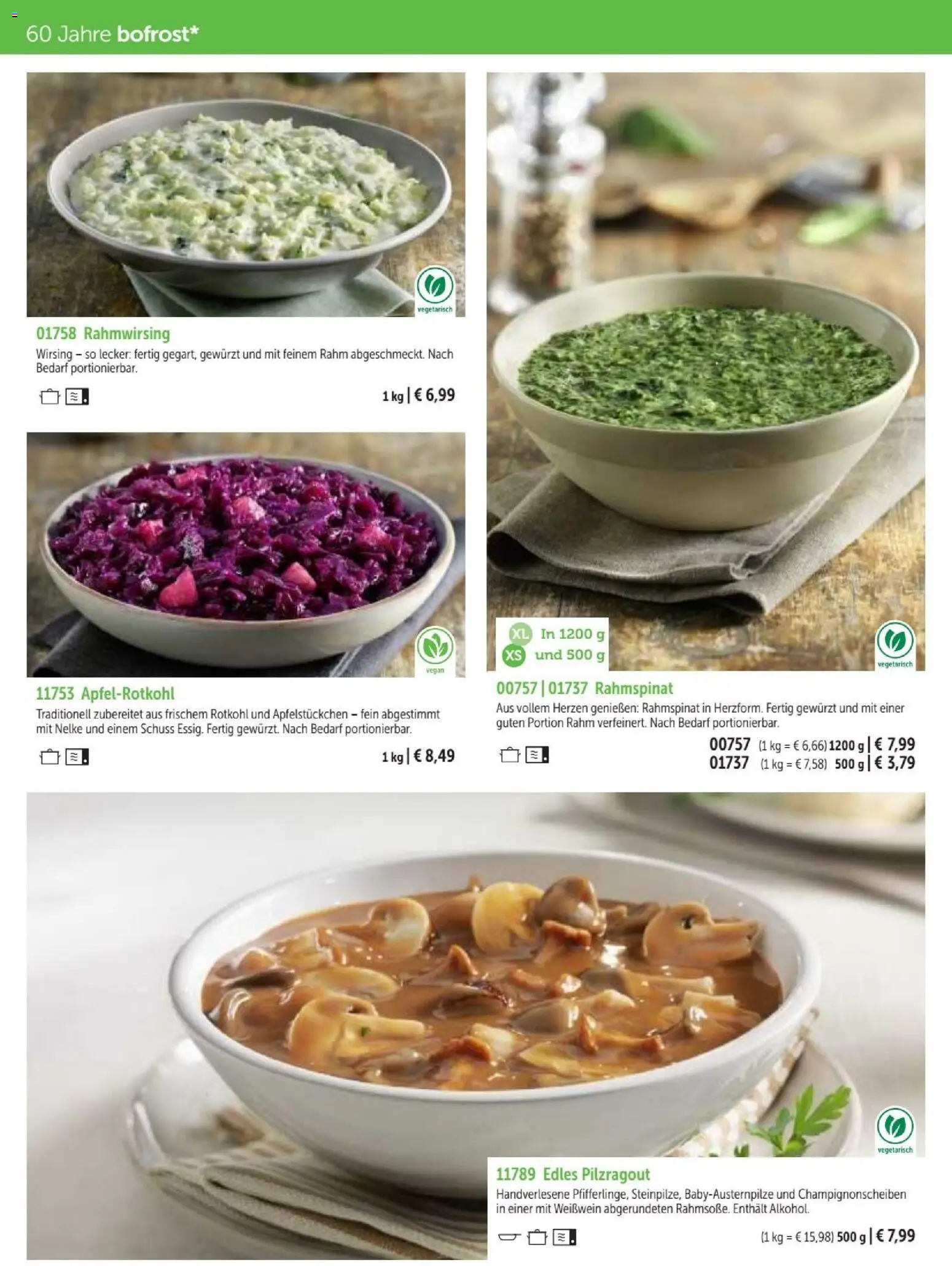 Bofrost Katalog – gültig ab 07.09.2026 | Seite: 46 | Produkte: Rotkohl, Weißwein