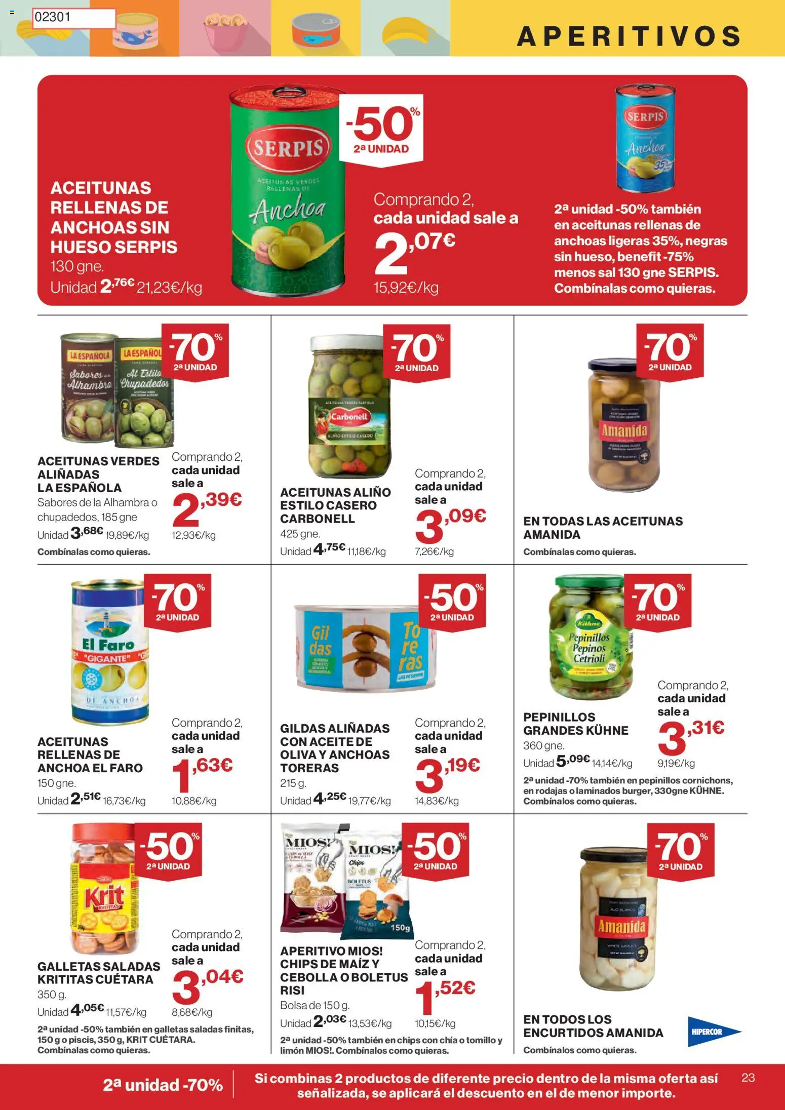 Hipercor catálogo │ válido desde el 30/07/2026 | Página: 23 | Productos: Pepinos, Παγωμένο τσάι, Bolsa, Anchoa