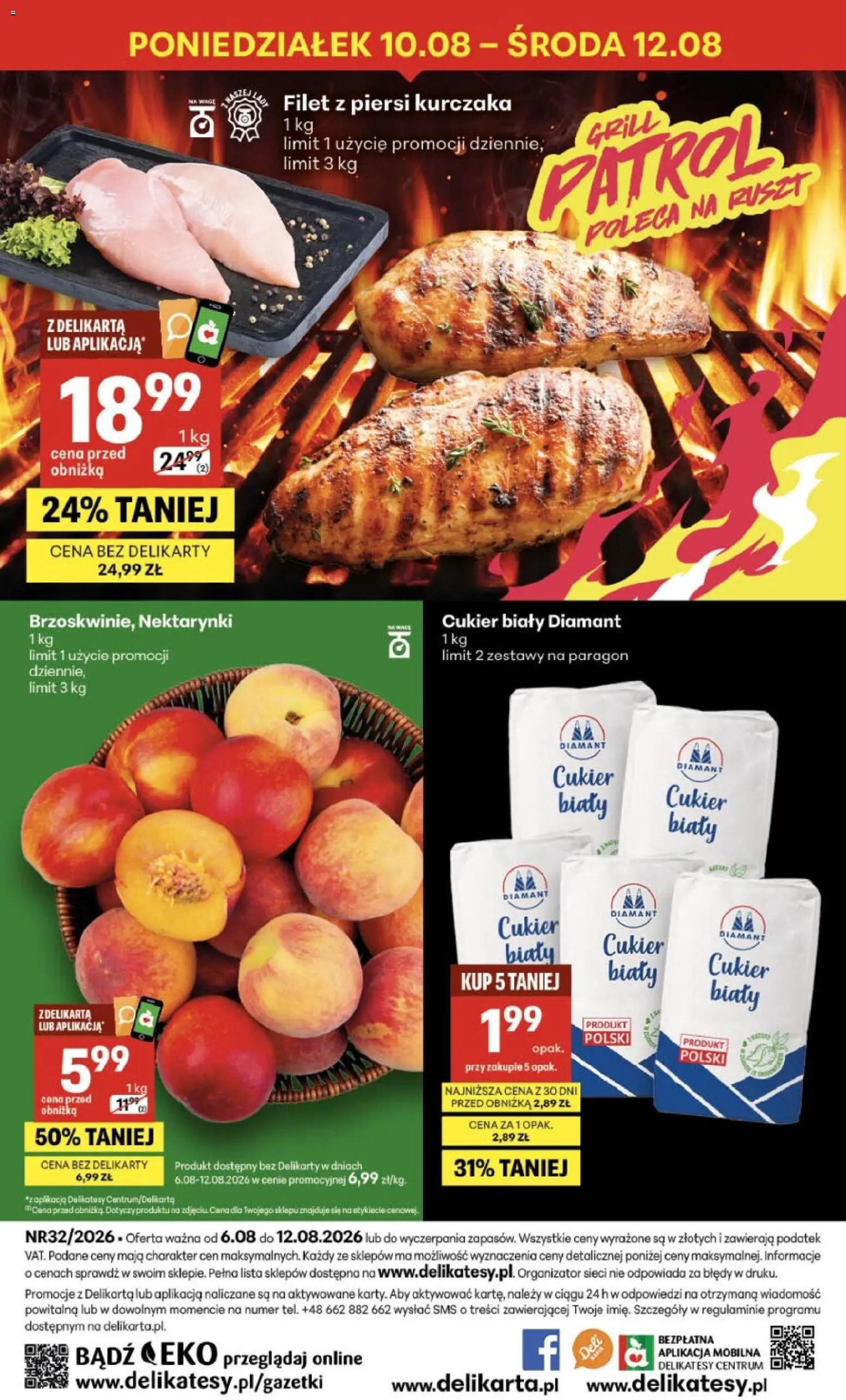 Delikatesy Centrum gazetka - Sklepy Własne od 06.08.2026 | Strona: 40 | Produkty: Piersi, Delikatesy, Cukier biały, Filet z piersi kurczaka