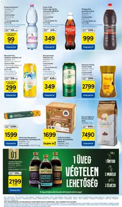Tesco aktuális akciós újság - amely érvényes a következő dátumtól: 2026.07.09. | Oldal: 21 | Termékek: Fanta, Cola, Ásványvíz, Szemes kávé