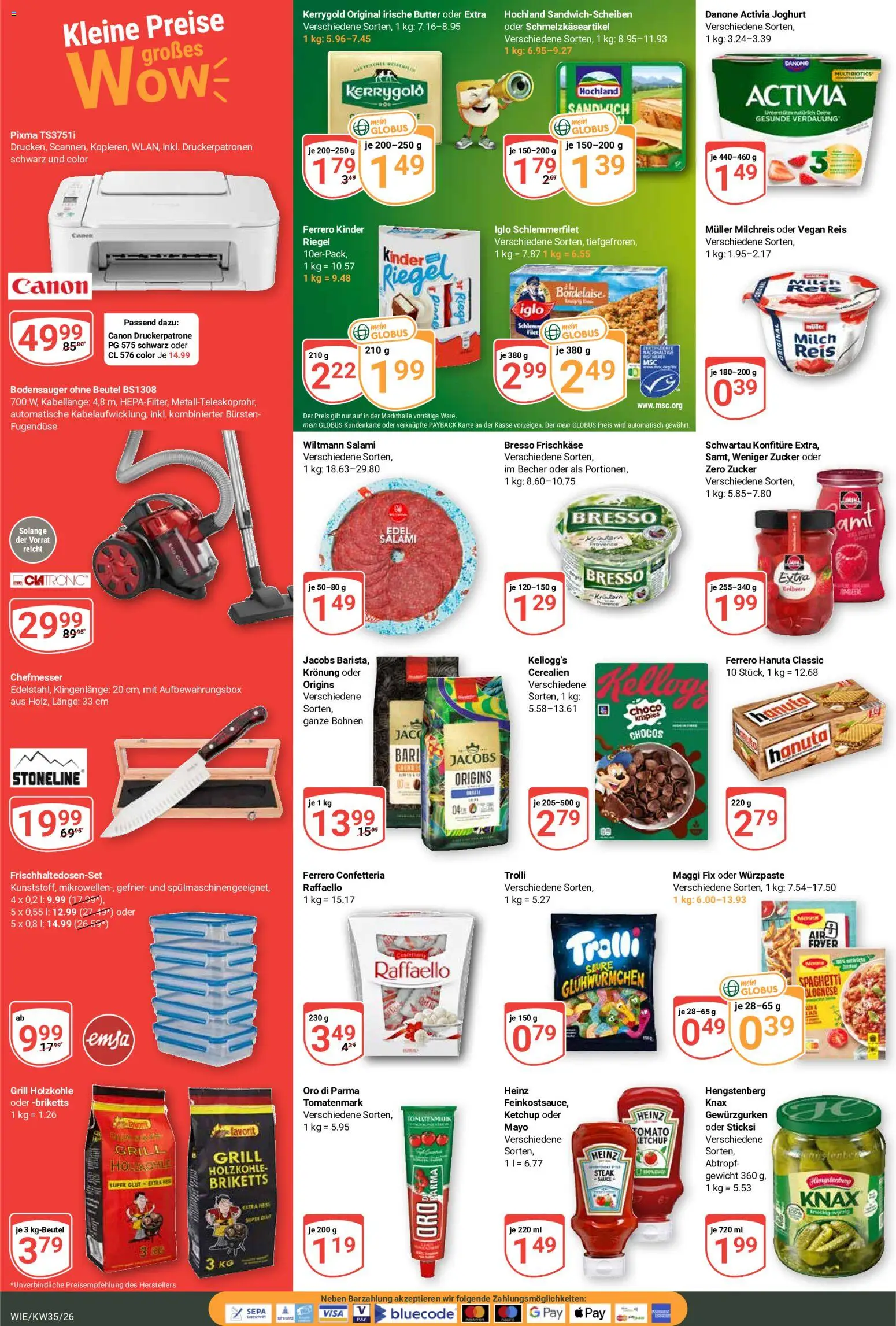 Globus Prospekt Waghäusel-Wiesental – gültig ab 24.08.2026 | Seite: 4 | Produkte: Raffaello, Spaghetti, Zucker, Reis