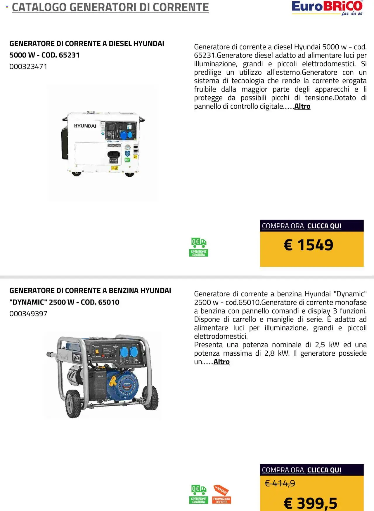 Volantino Eurobrico del 23.07.2025 | Pagina: 2 | Prodotti: Carrello, Generatore