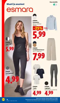 Lidl-mainoslehti voimassa 09/07/2026 alkaen | Sivu: 24 | Tuotteet: Kauluspaita, Toppi, Housut, Leggingsit