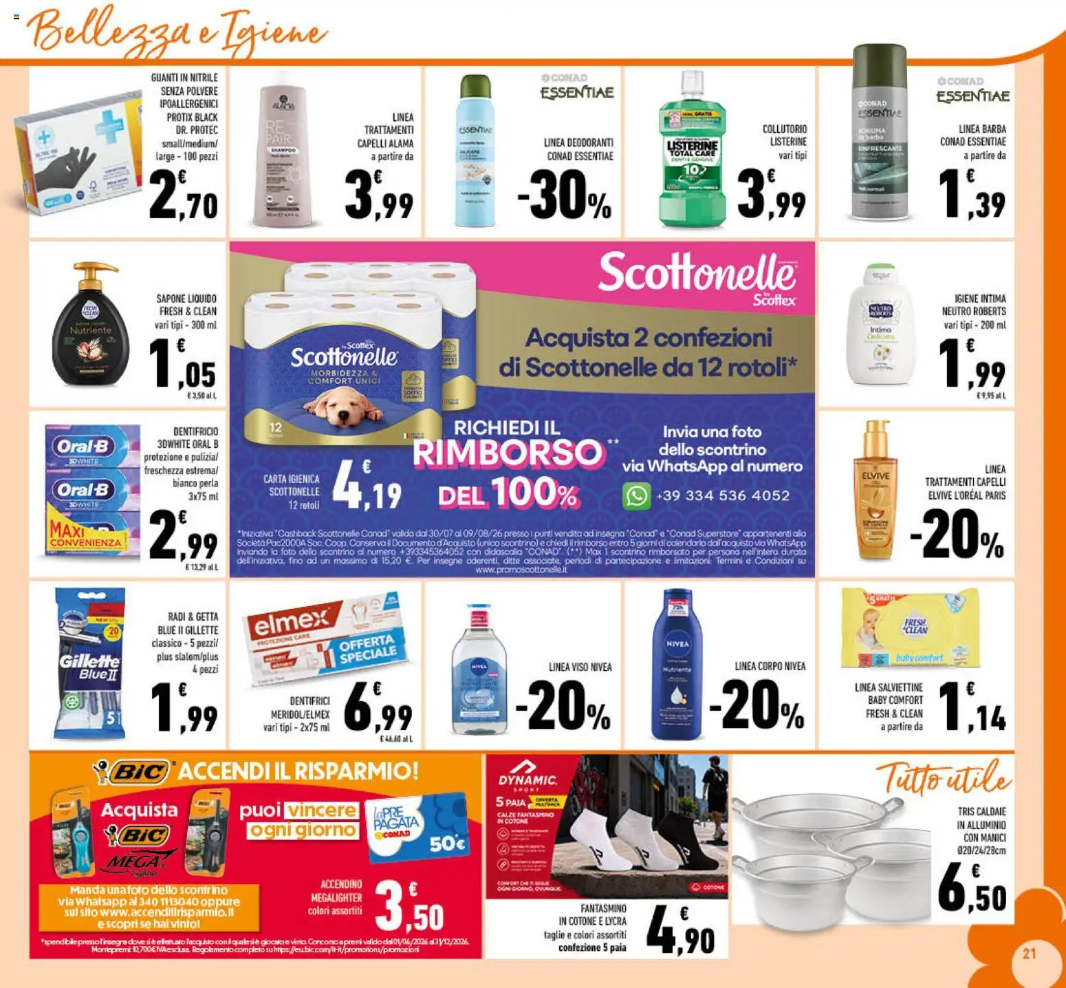 Volantino Conad del 29/07/2026 | Pagina: 21 | Prodotti: Sapone, Collutorio, Guanti, Alluminio