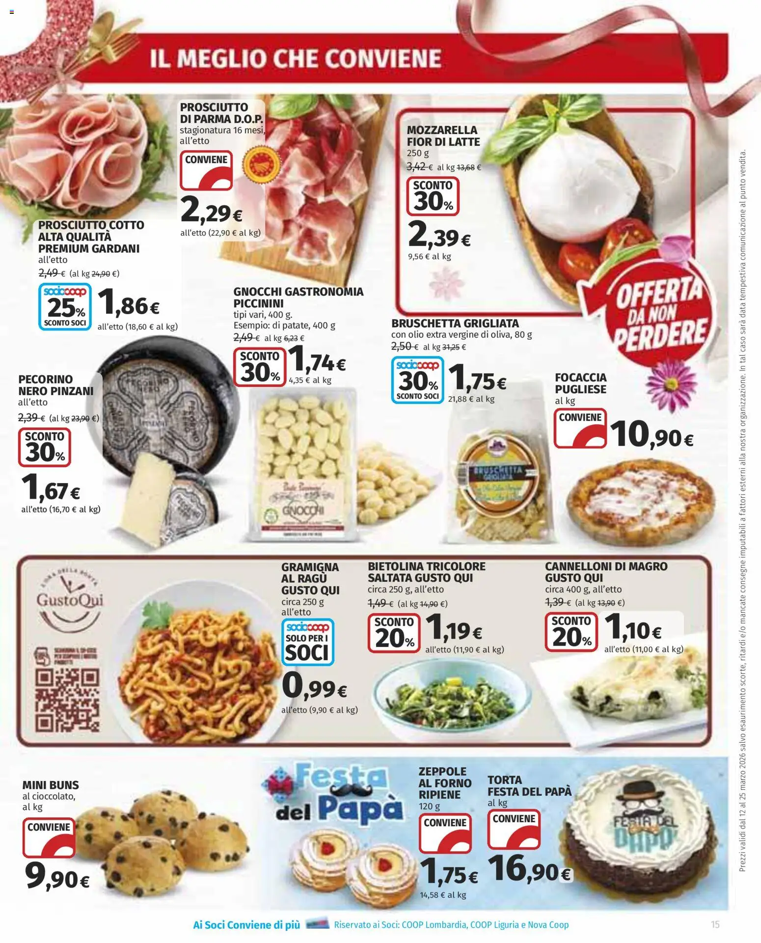 Volantino Ipercoop del 12.03.2026 | Pagina: 15 | Prodotti: Prosciutto di Parma, Ragú, Forno, Pecorino