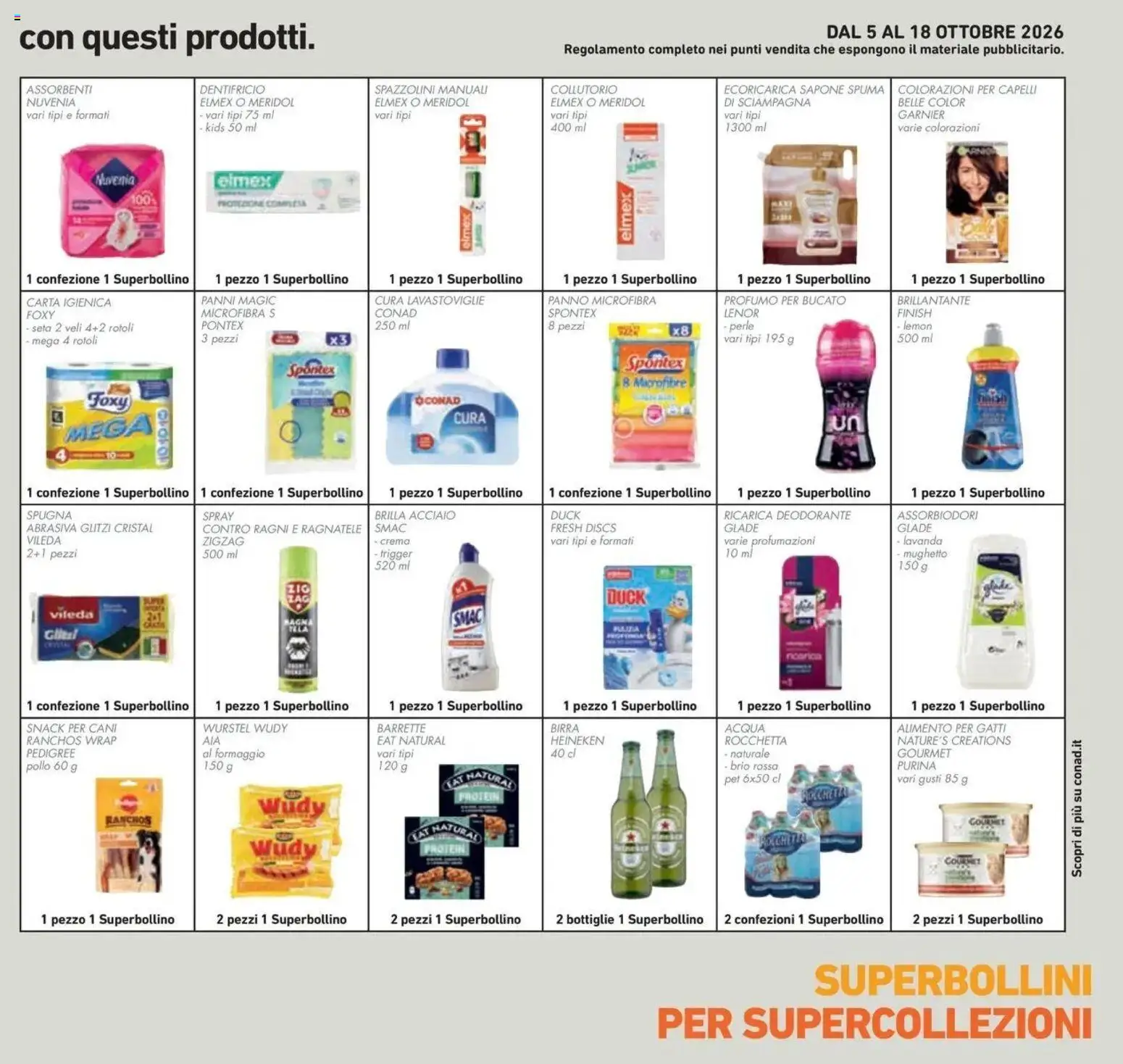 Volantino Conad del 07/10/2026 | Pagina: 55 | Prodotti: Sapone, Acqua, Formaggio, Heineken