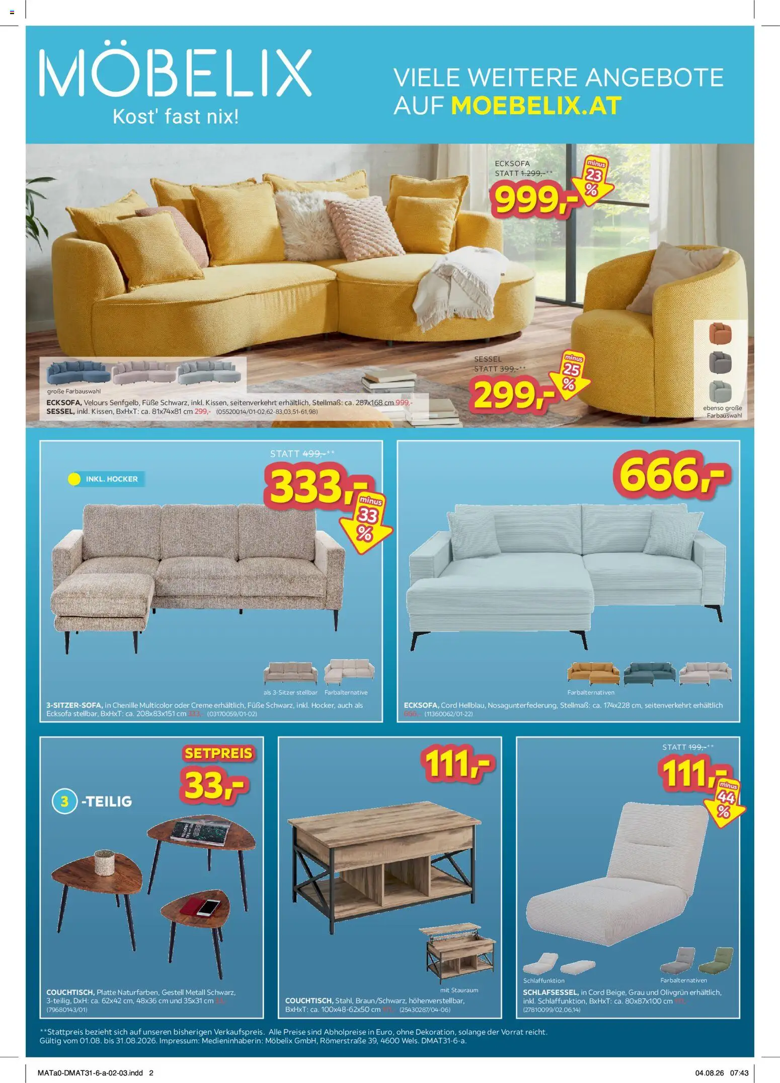 Möbelix Die Besten Online Deals gültig ab 01.08.2026 | Seite: 2 | Produkte: Sessel, Creme
