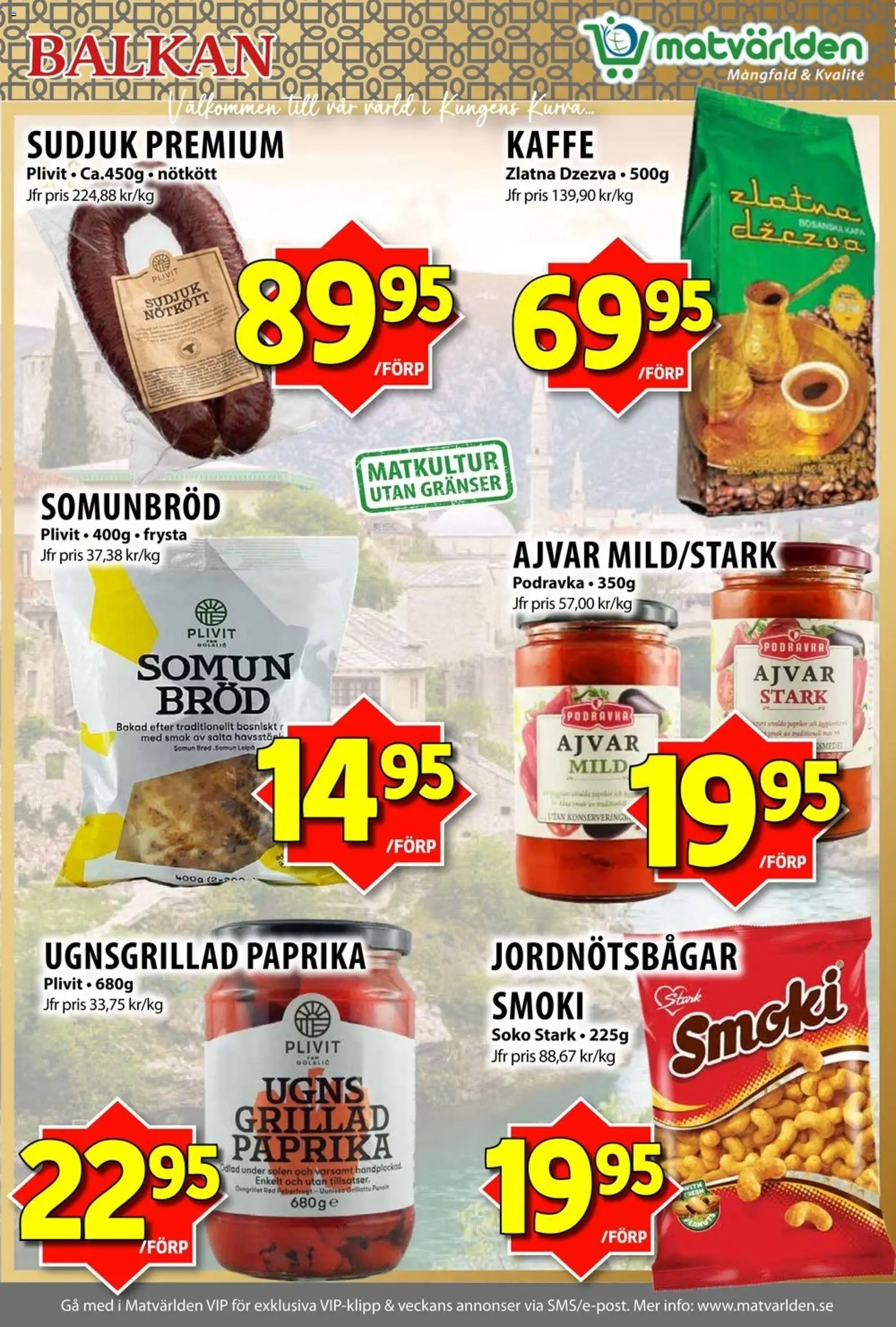 Matvärlden reklamblad aktuell från 29/06/2026 | Sida: 4 | Produkter: Bröd, Kaffe, Nötkött
