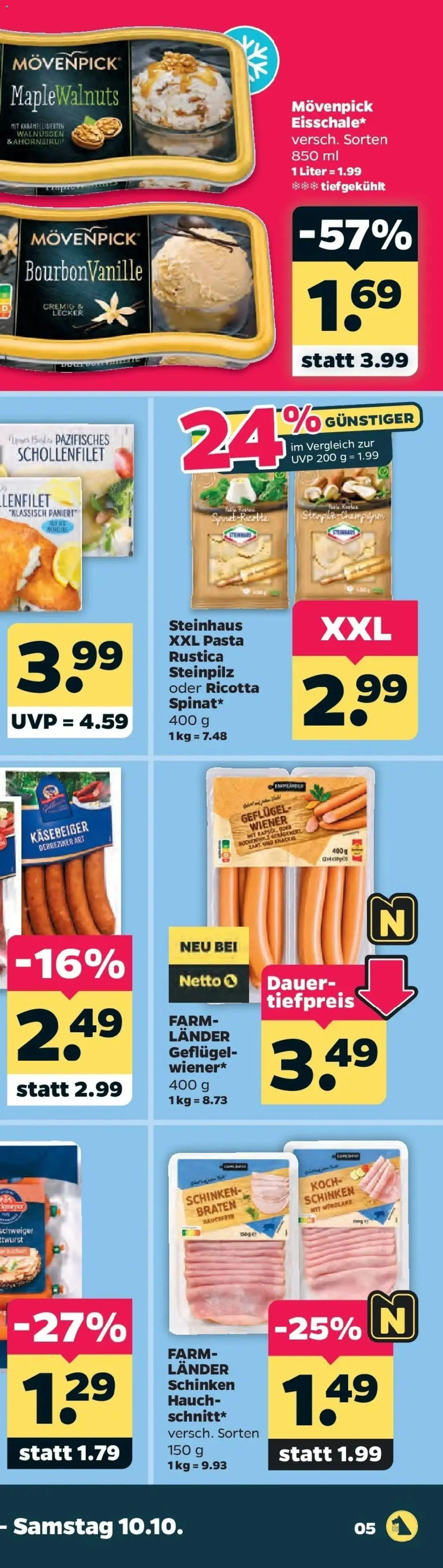 Netto Aktueller Prospekt ab 05.10.2026 → Angebote nächste Woche | Seite: 14 | Produkte: Rapsöl, Pasta, Schinken