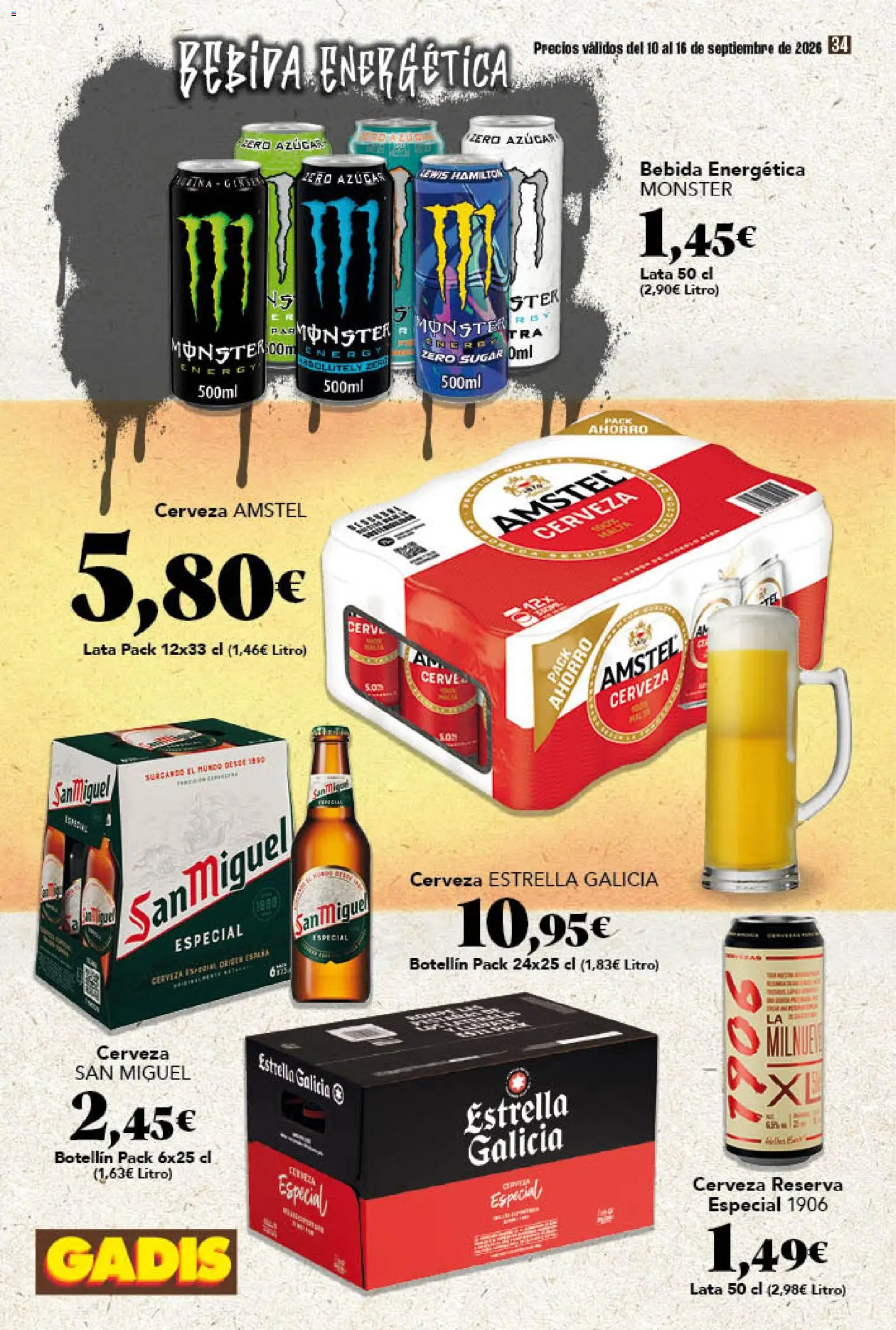 Gadis folleto │ válido desde el 10/09/2026 | Página: 34 | Productos: Bebida energética, Cerveza, Azúcar